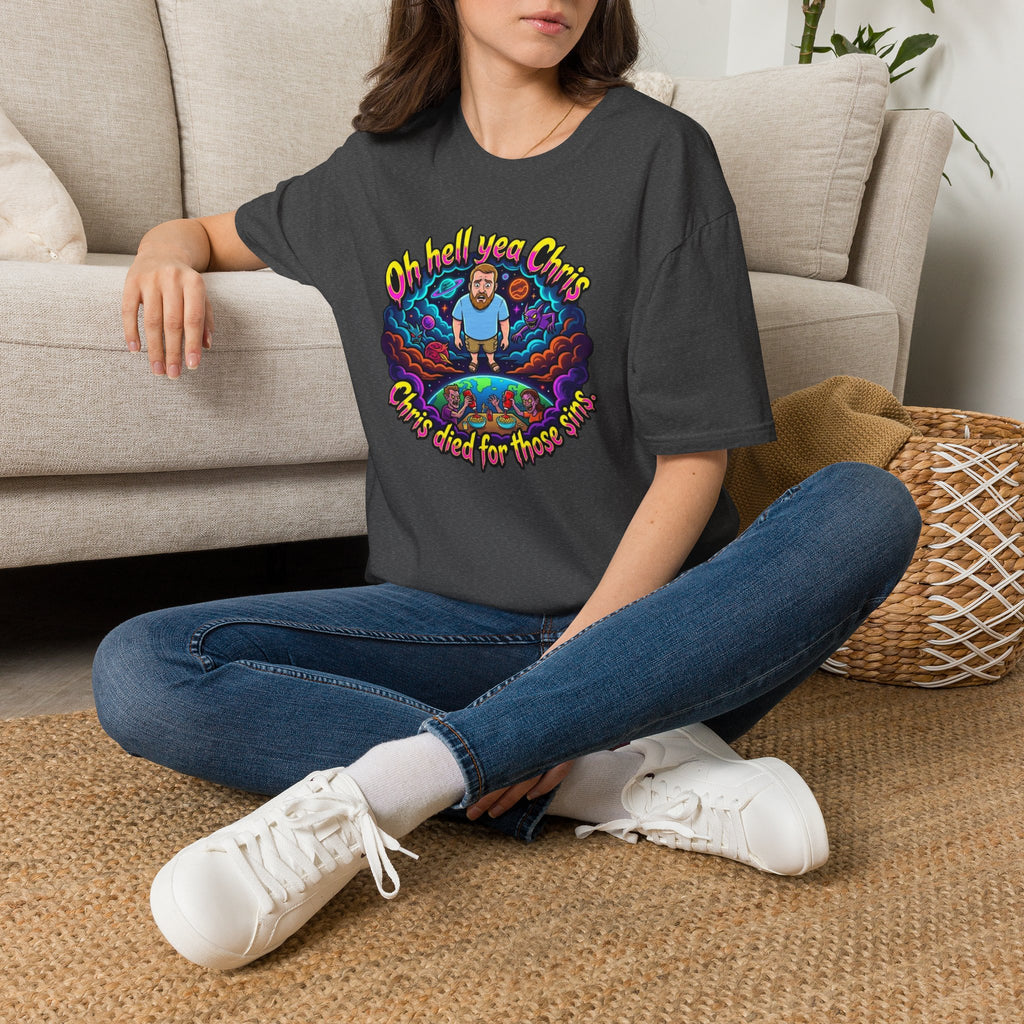 T‑Shirt — “Oh Hell Yea Chris” Retro Psychedelic Graphic Tee