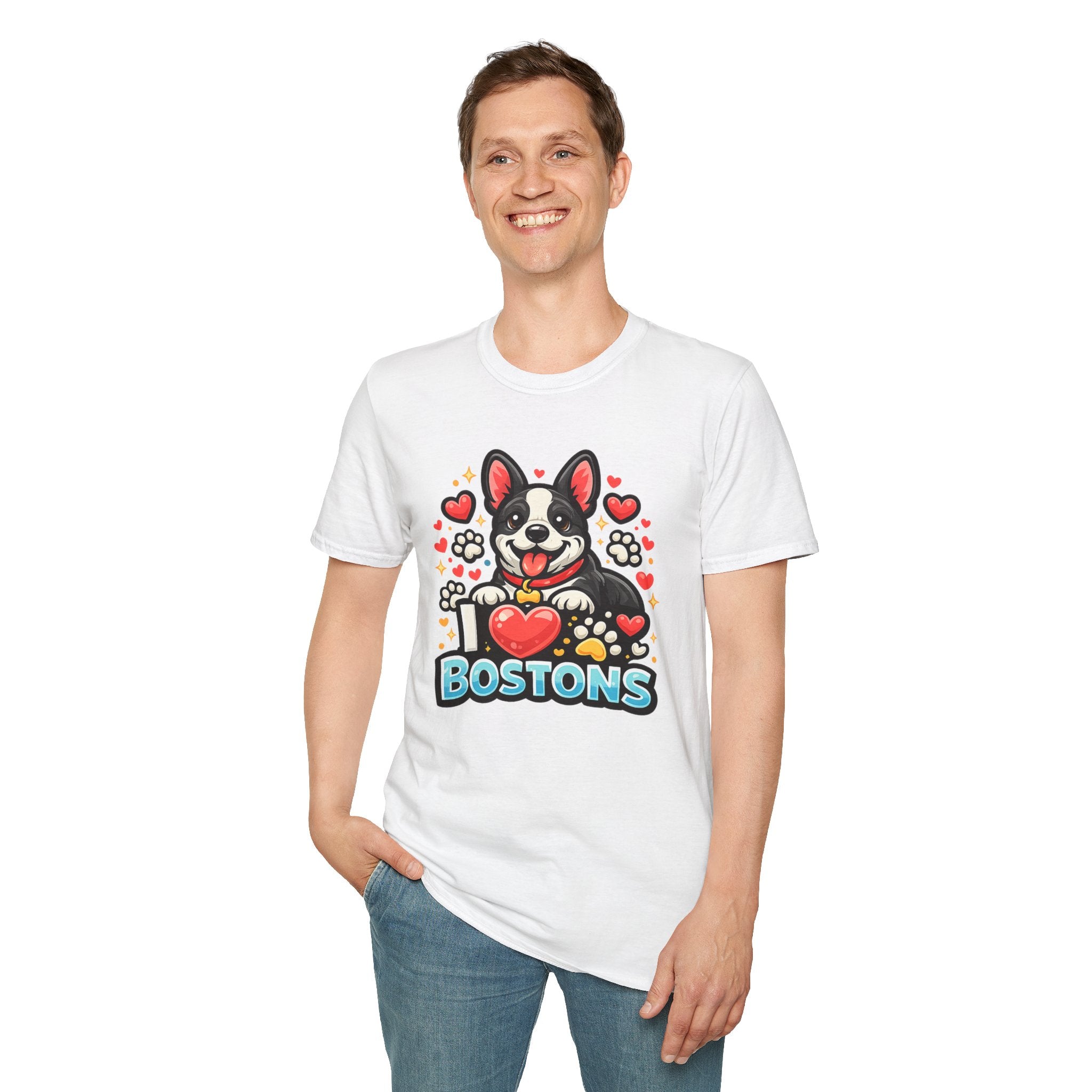 Boston Terrier T-Shirt — Cute "I ♥ Bostons" Dog Lover Tee
