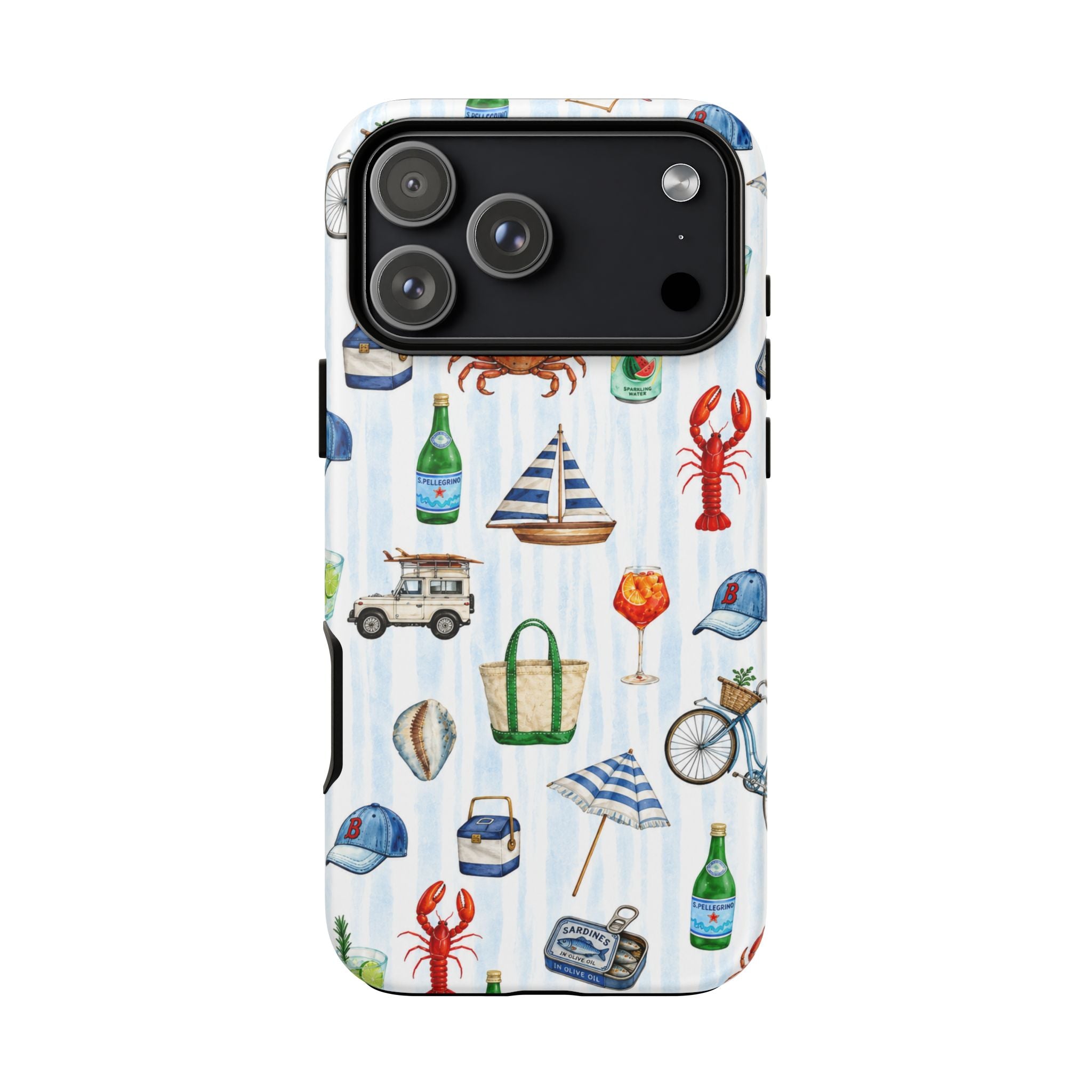 Nautical Summer Phone Case — Coastal Crab & Lobster Pattern