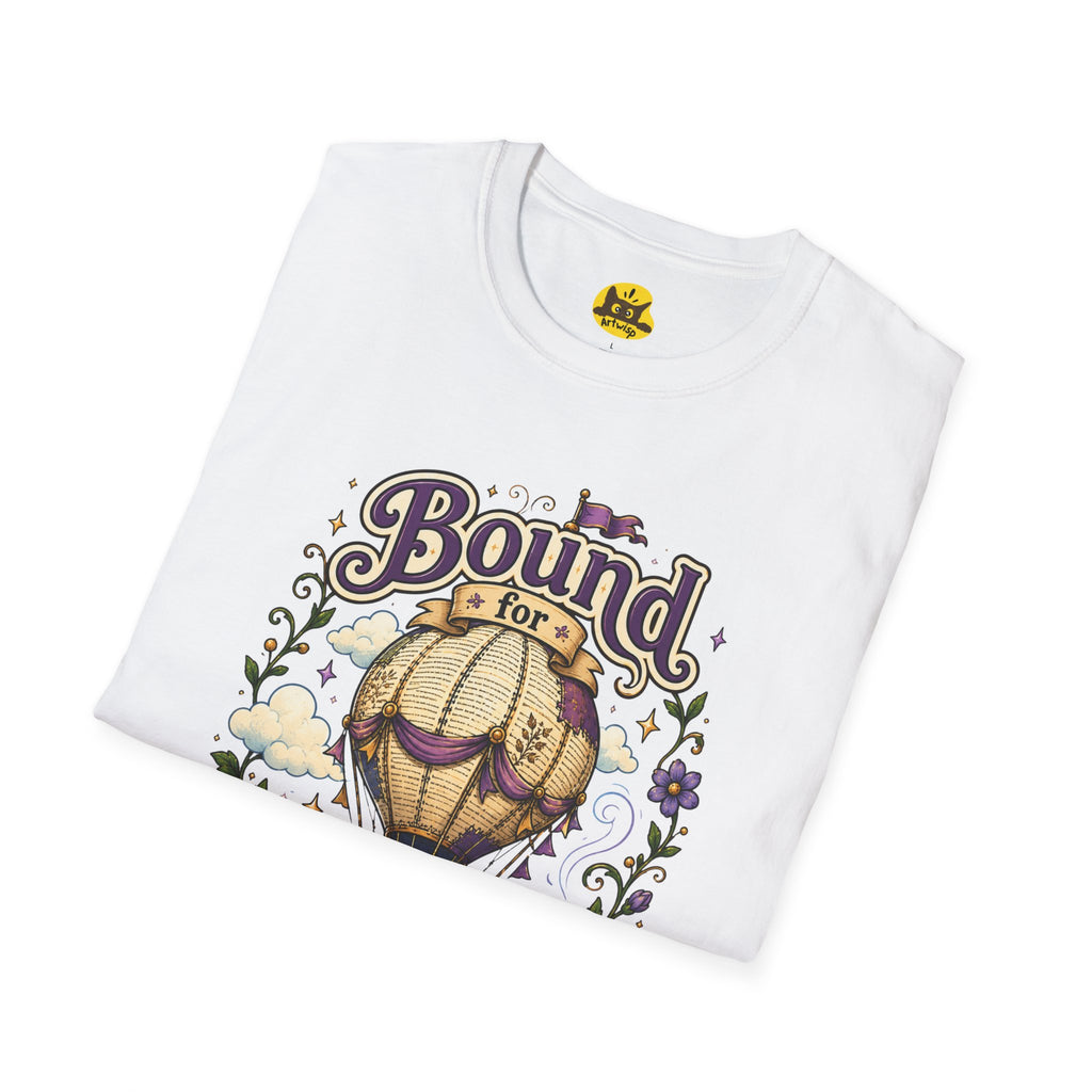 Adventure T-Shirt — “Bound for Adventure” Hot Air Balloon Travel Tee