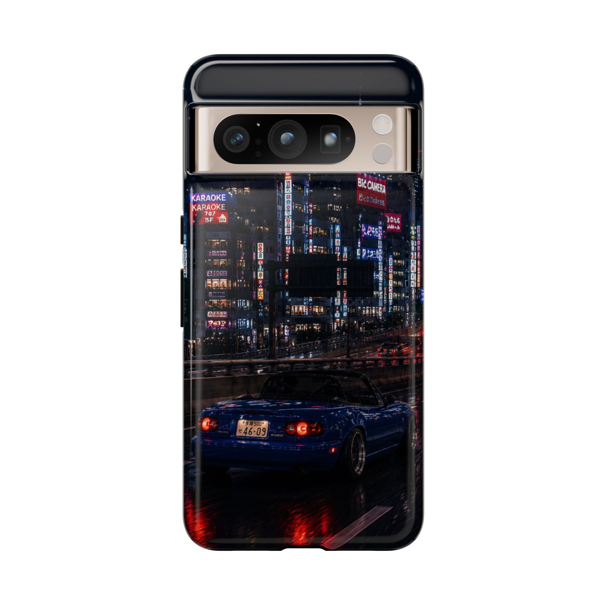 Tokyo Phone Case - Neon City Night Racer (Protective Tough Case)