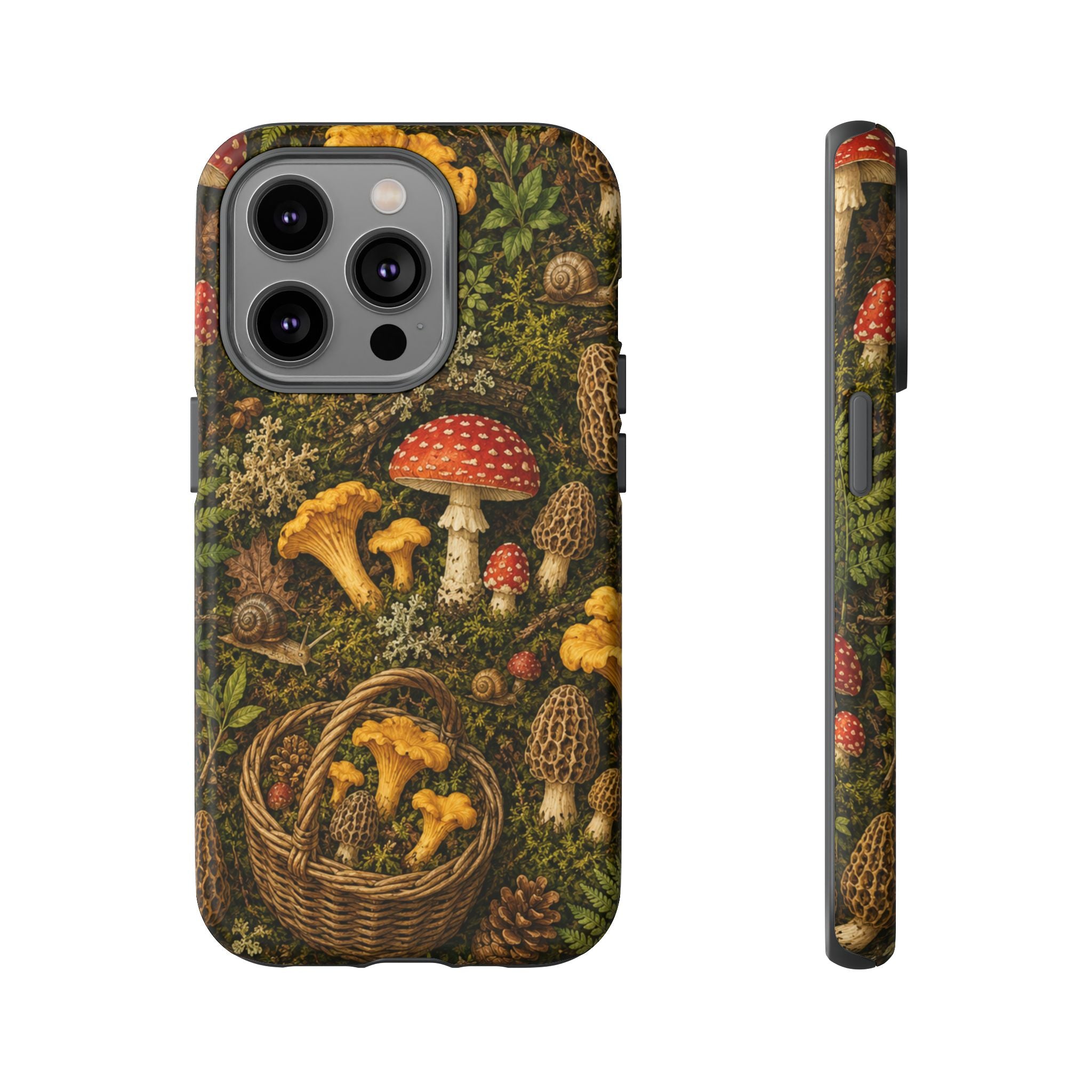 Mushroom Forage Phone Case — Vintage Forest Wild Mushroom Pattern