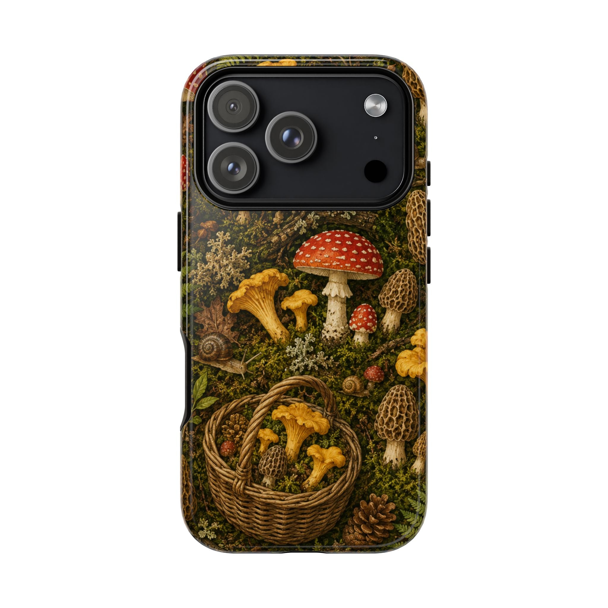Mushroom Forage Phone Case — Vintage Forest Wild Mushroom Pattern