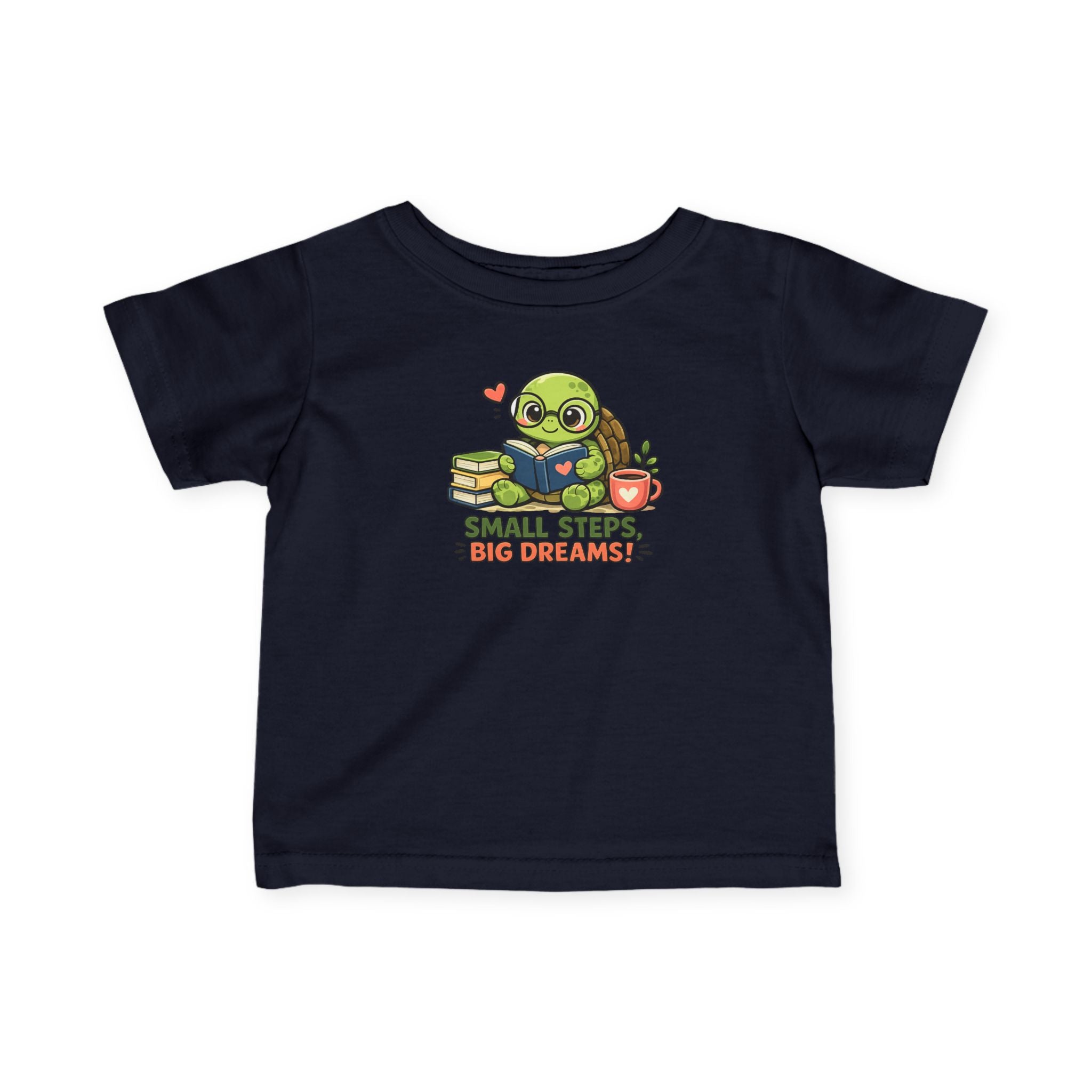Infant Tee — Cute Turtle "Small Steps, Big Dreams" Baby Gift Shirt