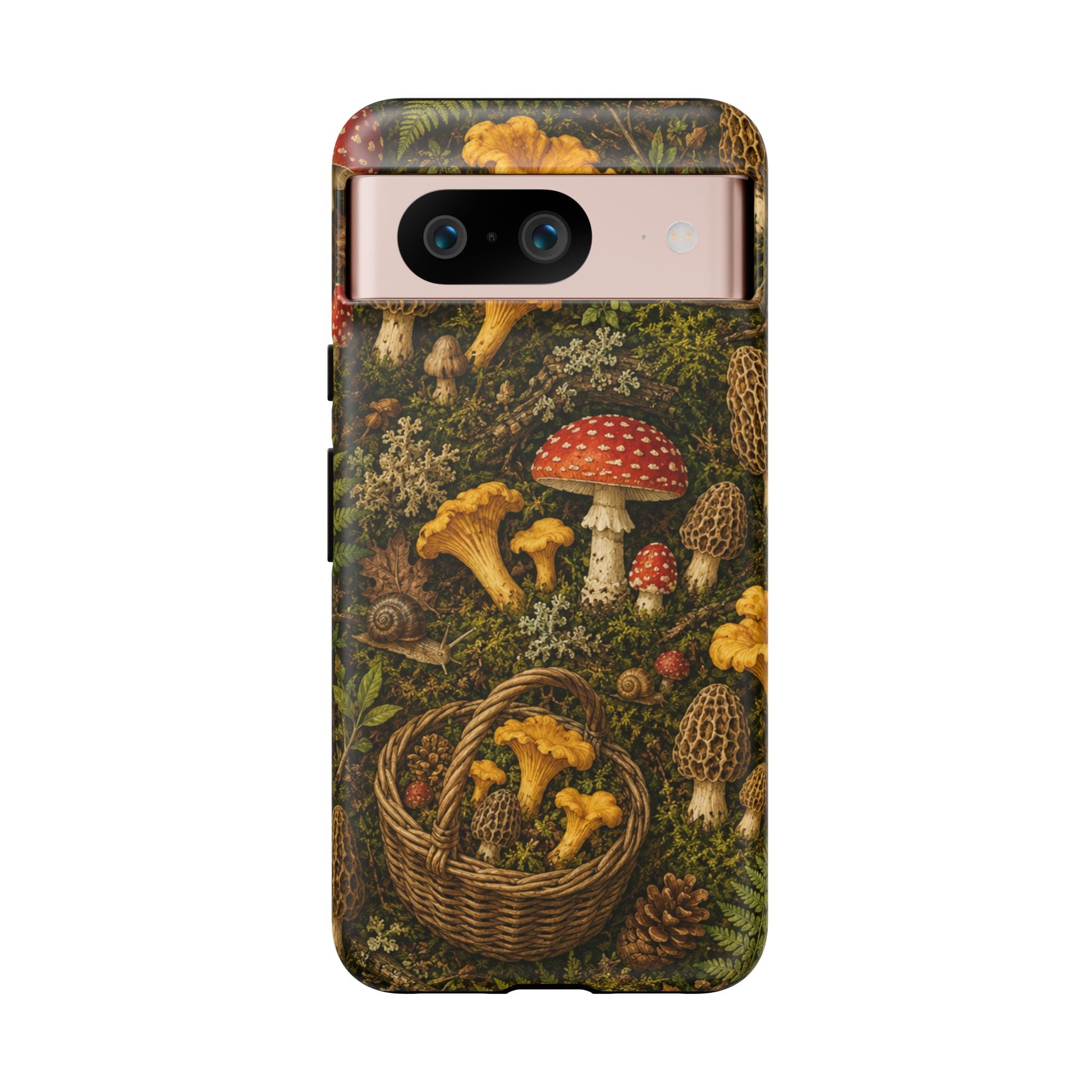 Mushroom Forage Phone Case — Vintage Forest Wild Mushroom Pattern