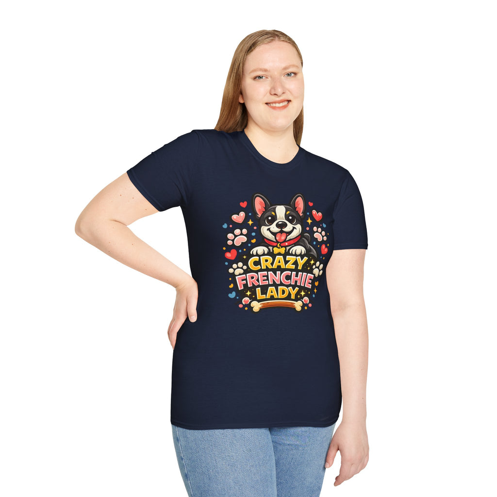 Crazy Frenchie Lady - Cute French Bulldog Graphic Tee