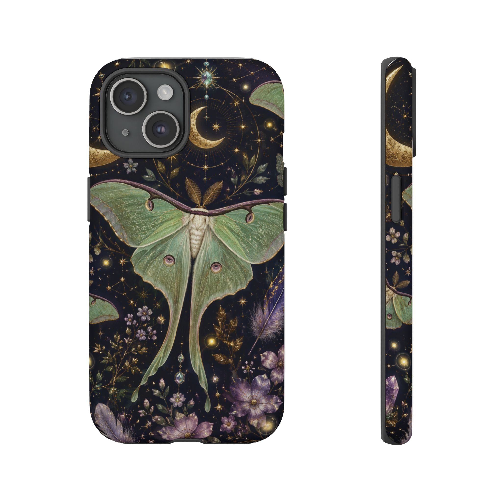 Luna Moth Phone Case — Mystical Moonlight Botanical Tough Case