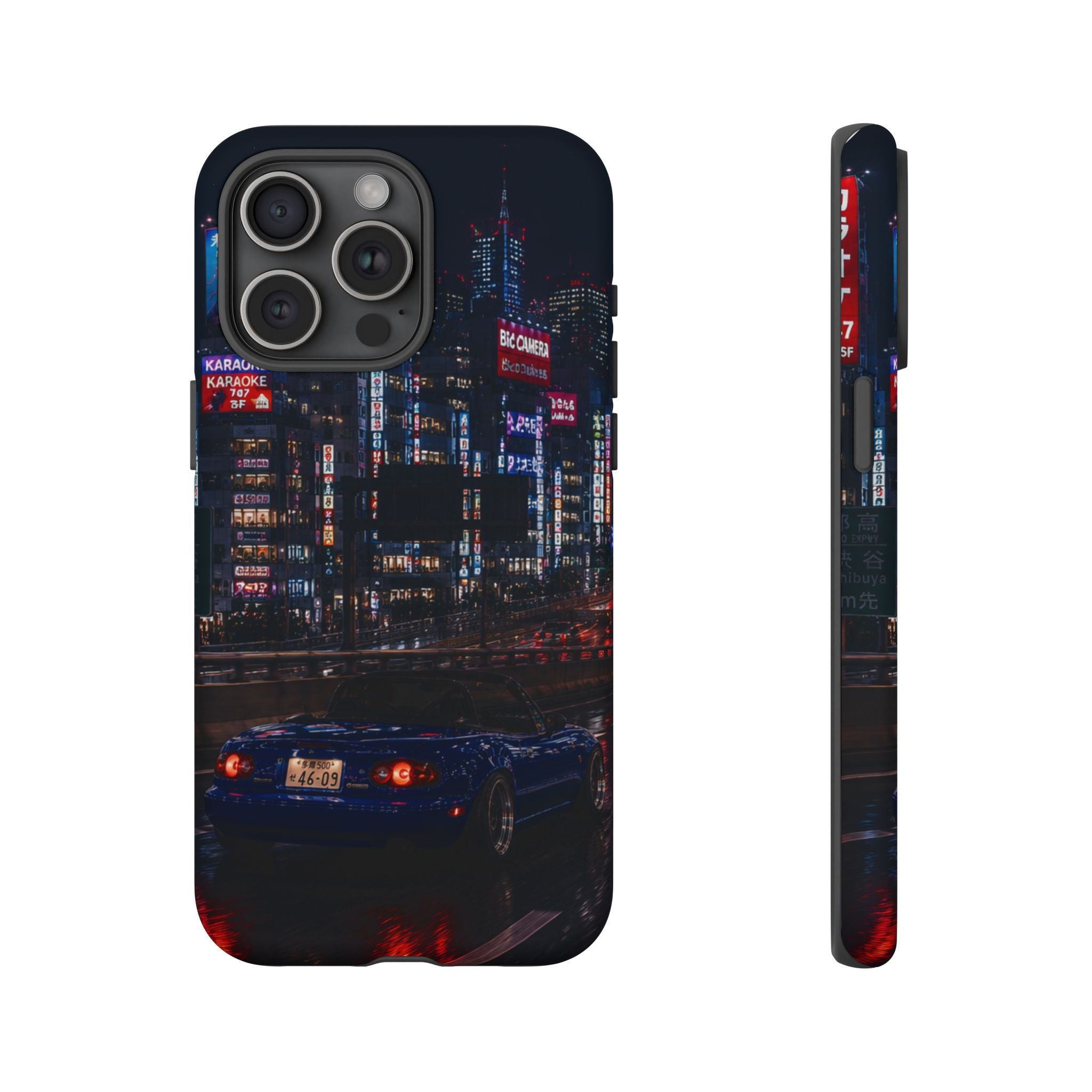 Tokyo Phone Case - Neon City Night Racer (Protective Tough Case)