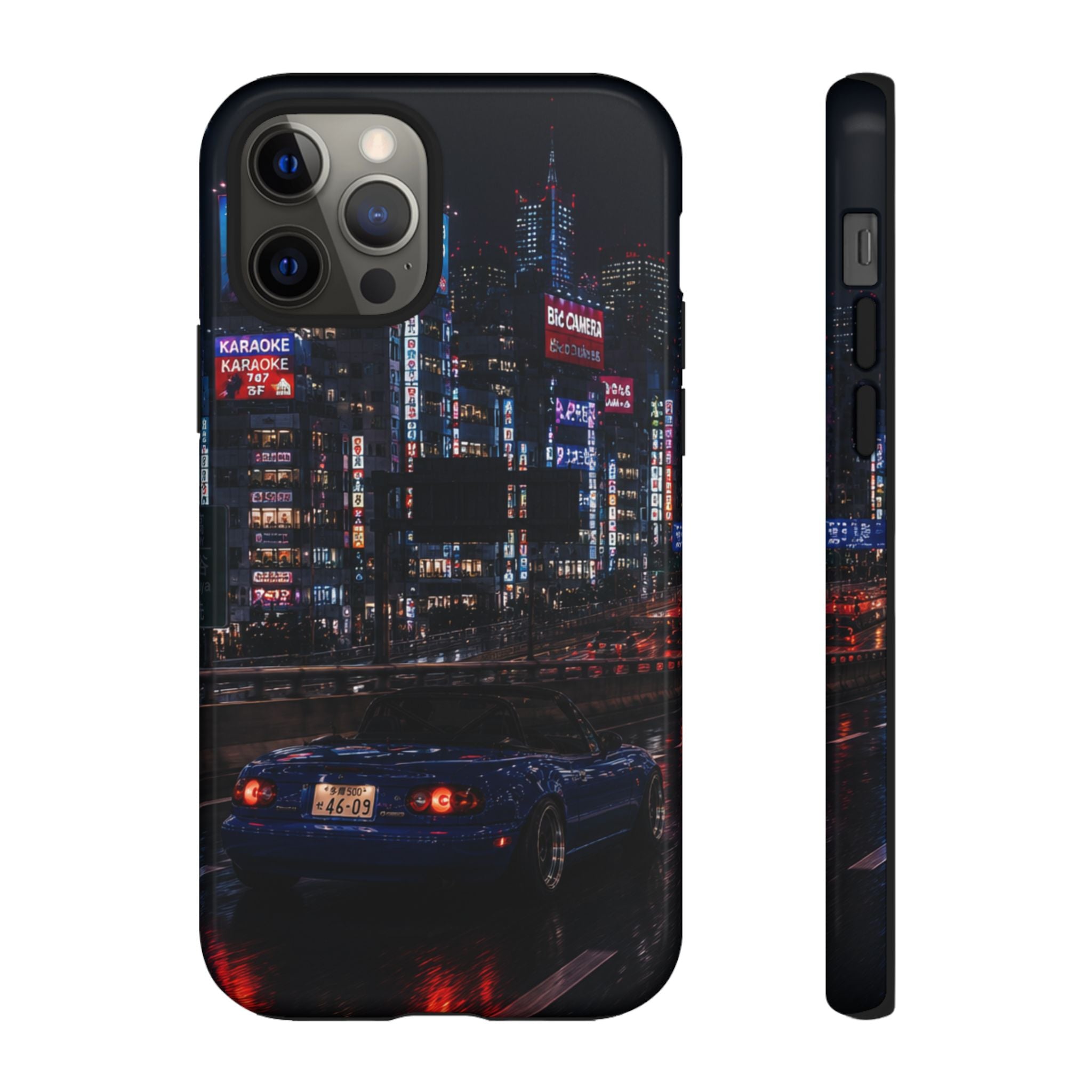 Tokyo Phone Case - Neon City Night Racer (Protective Tough Case)