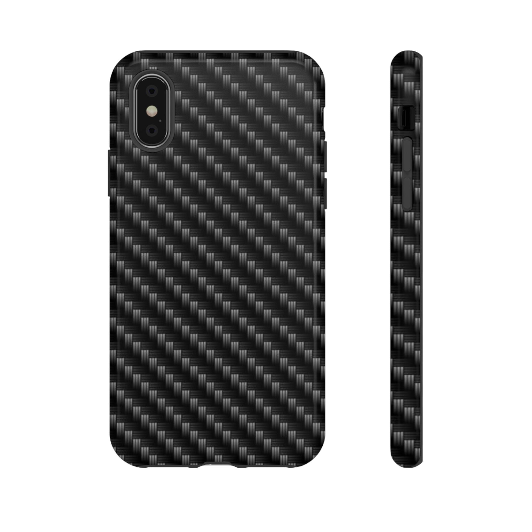 Carbon Fiber Pattern Tough Phone Case - Slim Protective Phone Cover