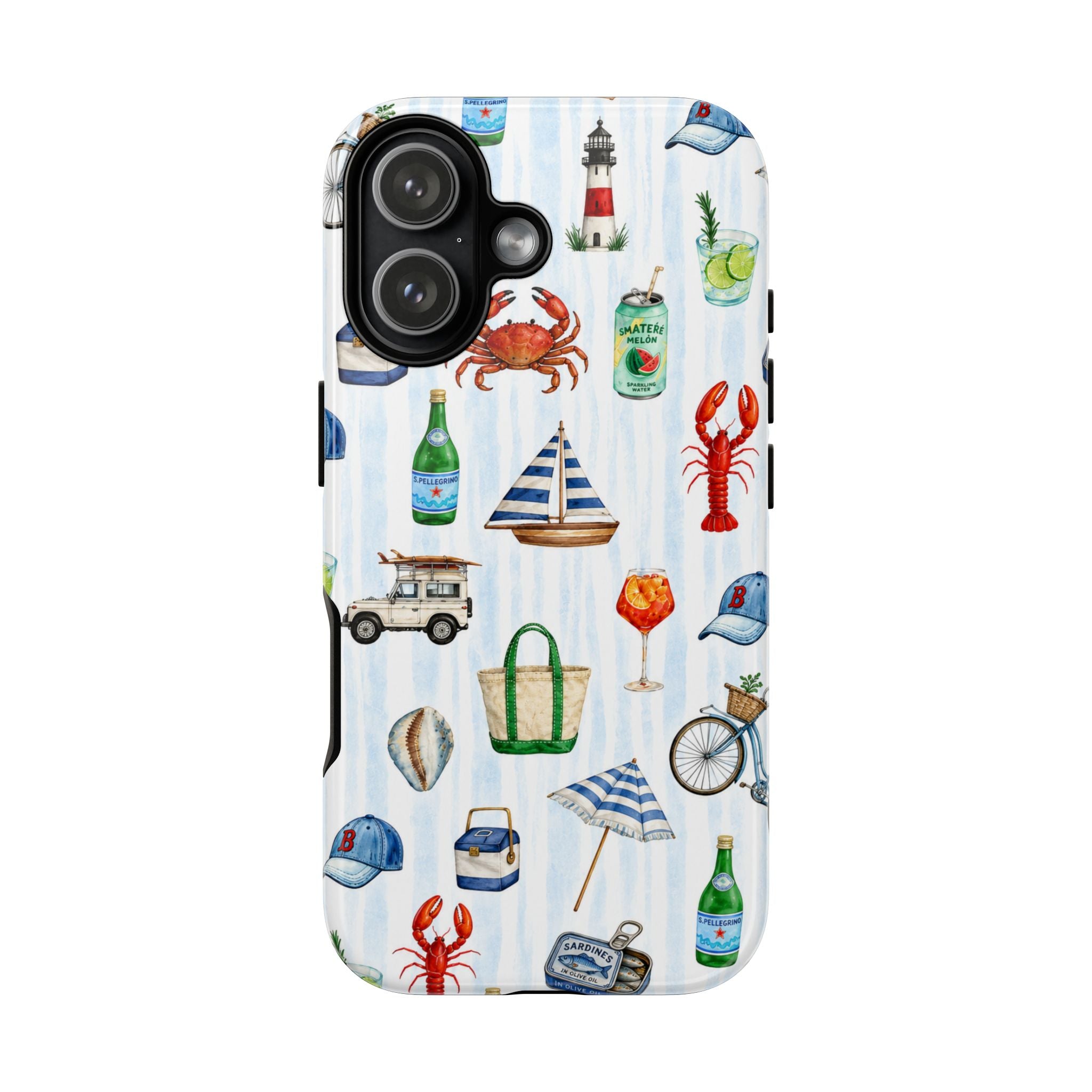 Nautical Summer Phone Case — Coastal Crab & Lobster Pattern
