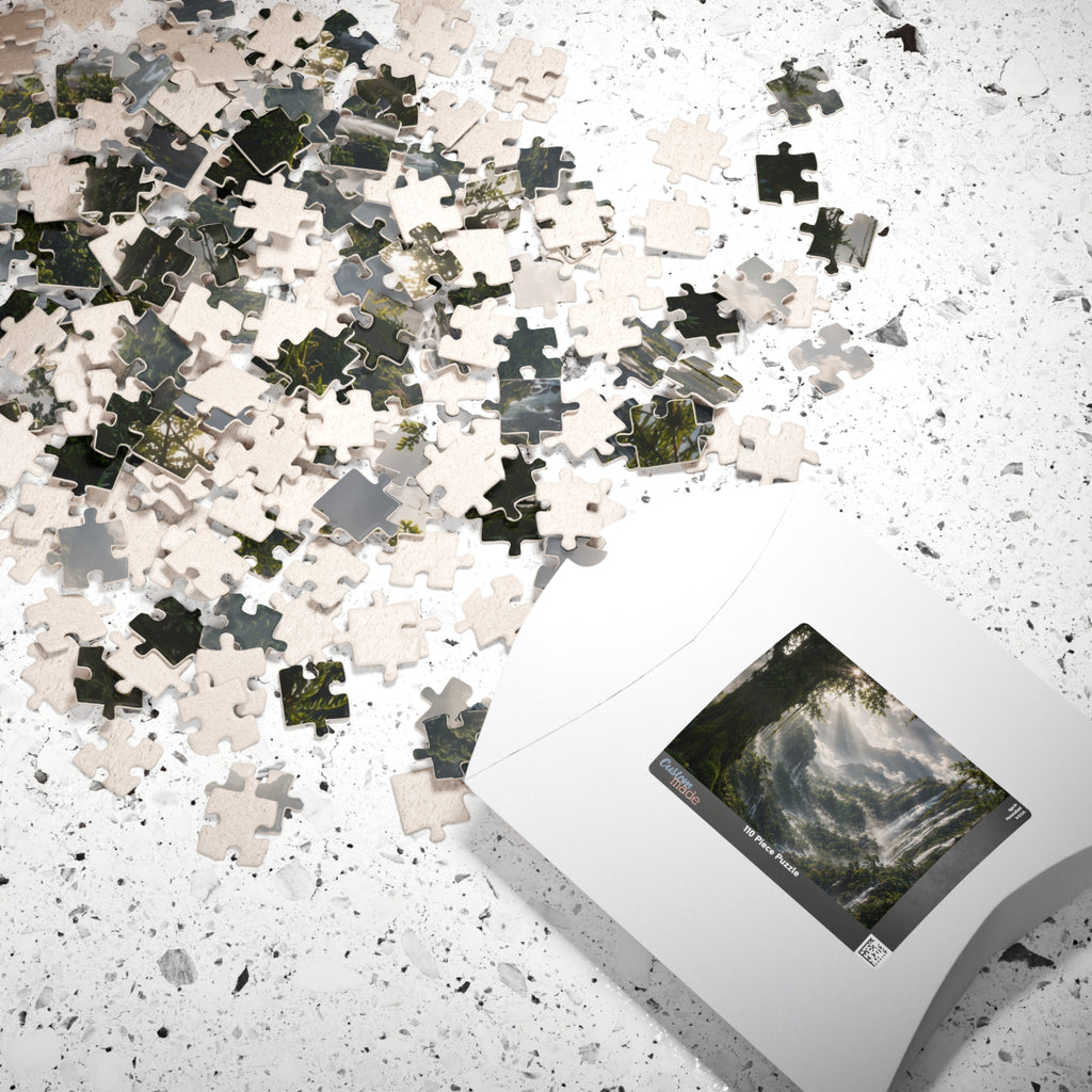 Mystic Waterfall Landscape Puzzle — Scenic Nature Jigsaw (110/252/520/1014 pc)