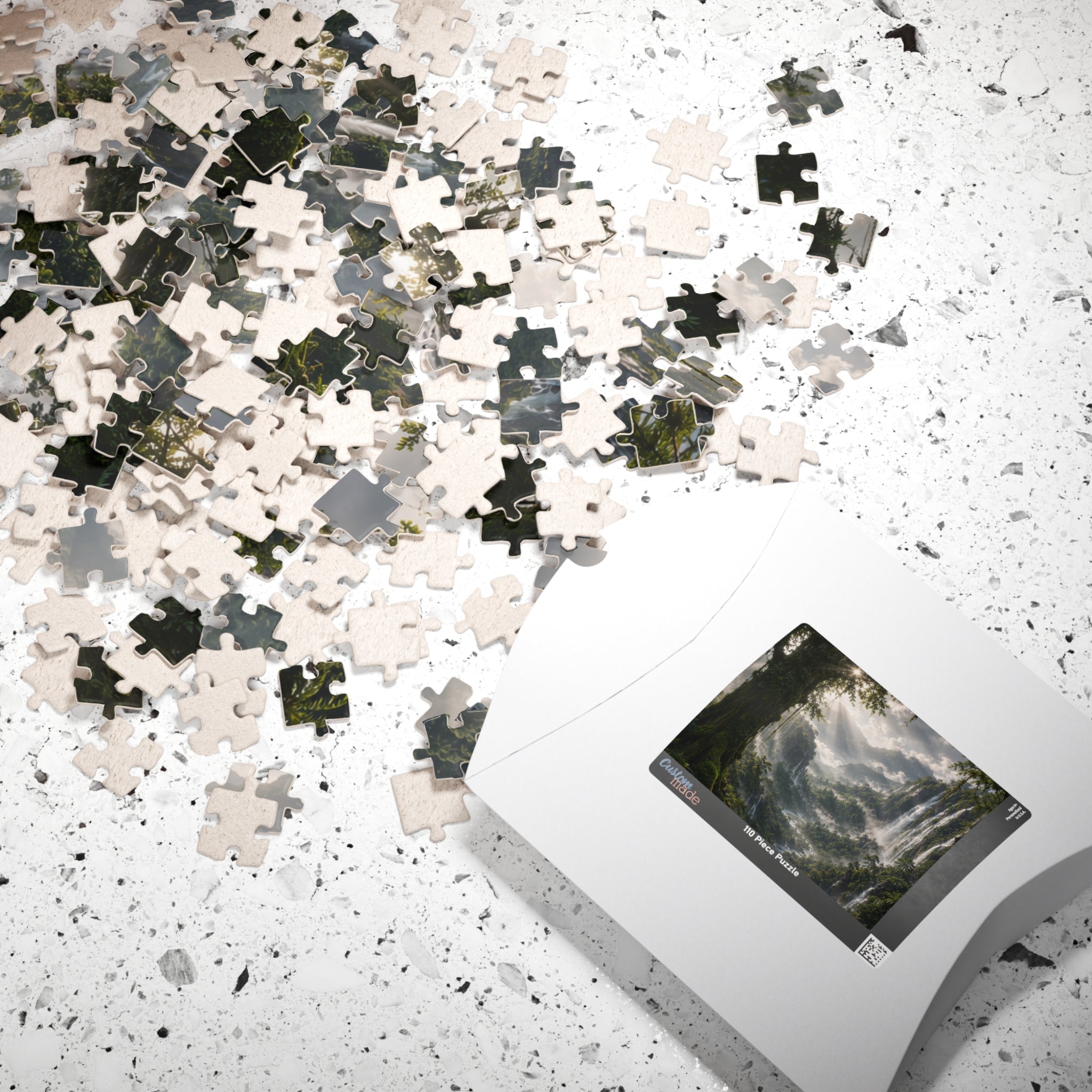 Mystic Waterfall Landscape Puzzle — Scenic Nature Jigsaw (110/252/520/1014 pc)