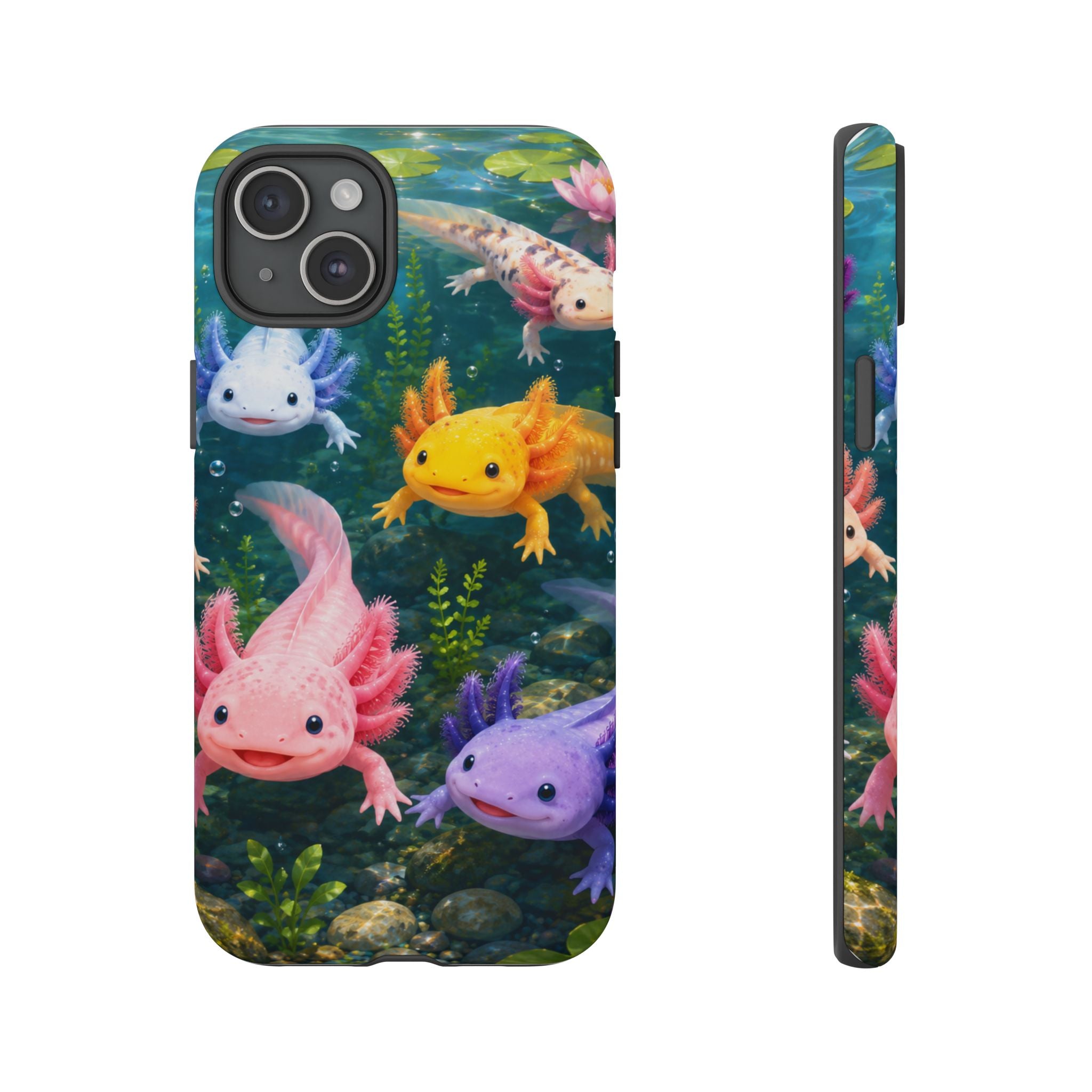Tough Axolotl Phone Case — Cute Colorful Axolotl Waterproof Protective Phone Cover