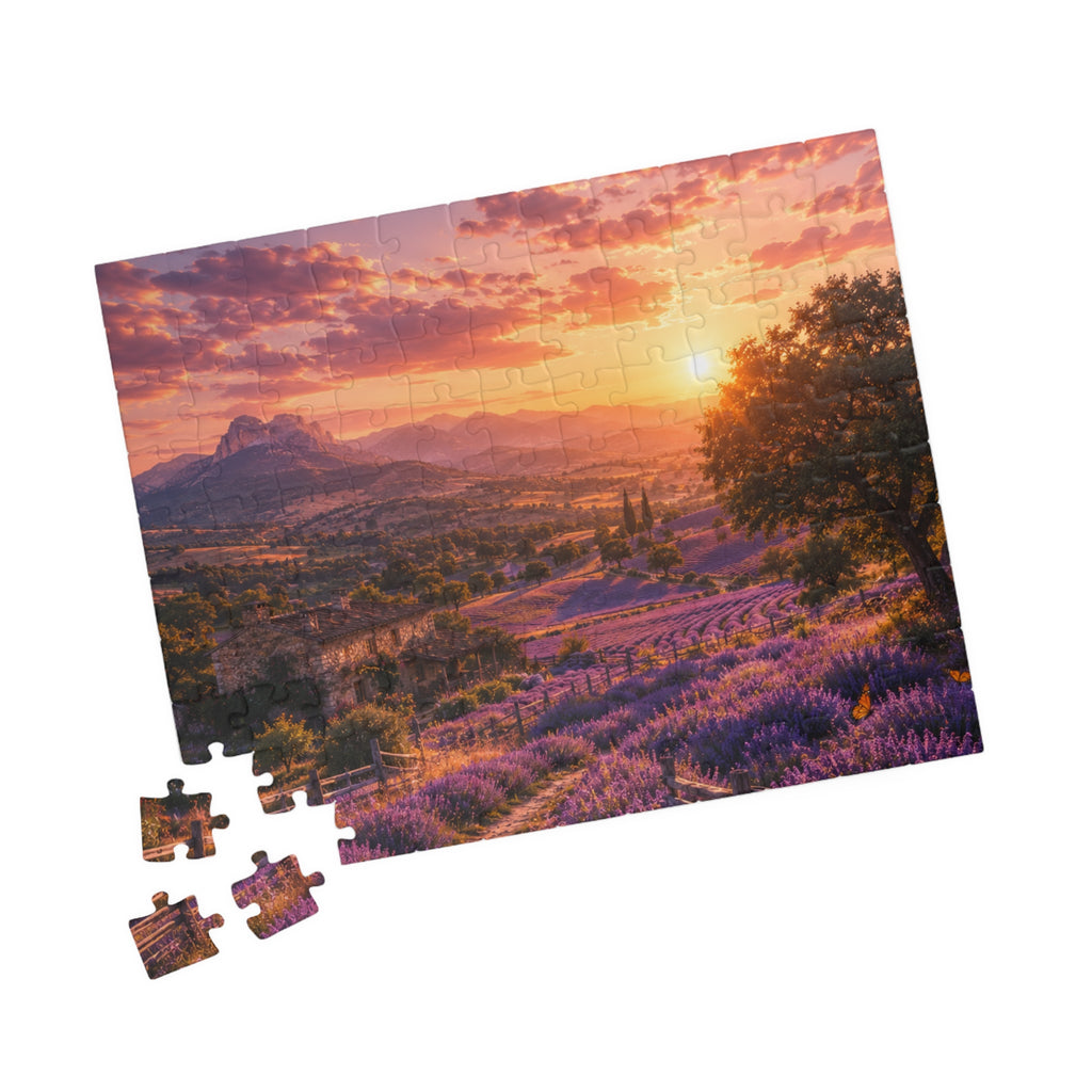 Lavender Sunset Puzzle — Scenic Landscape Jigsaw (110–1014 Pieces)