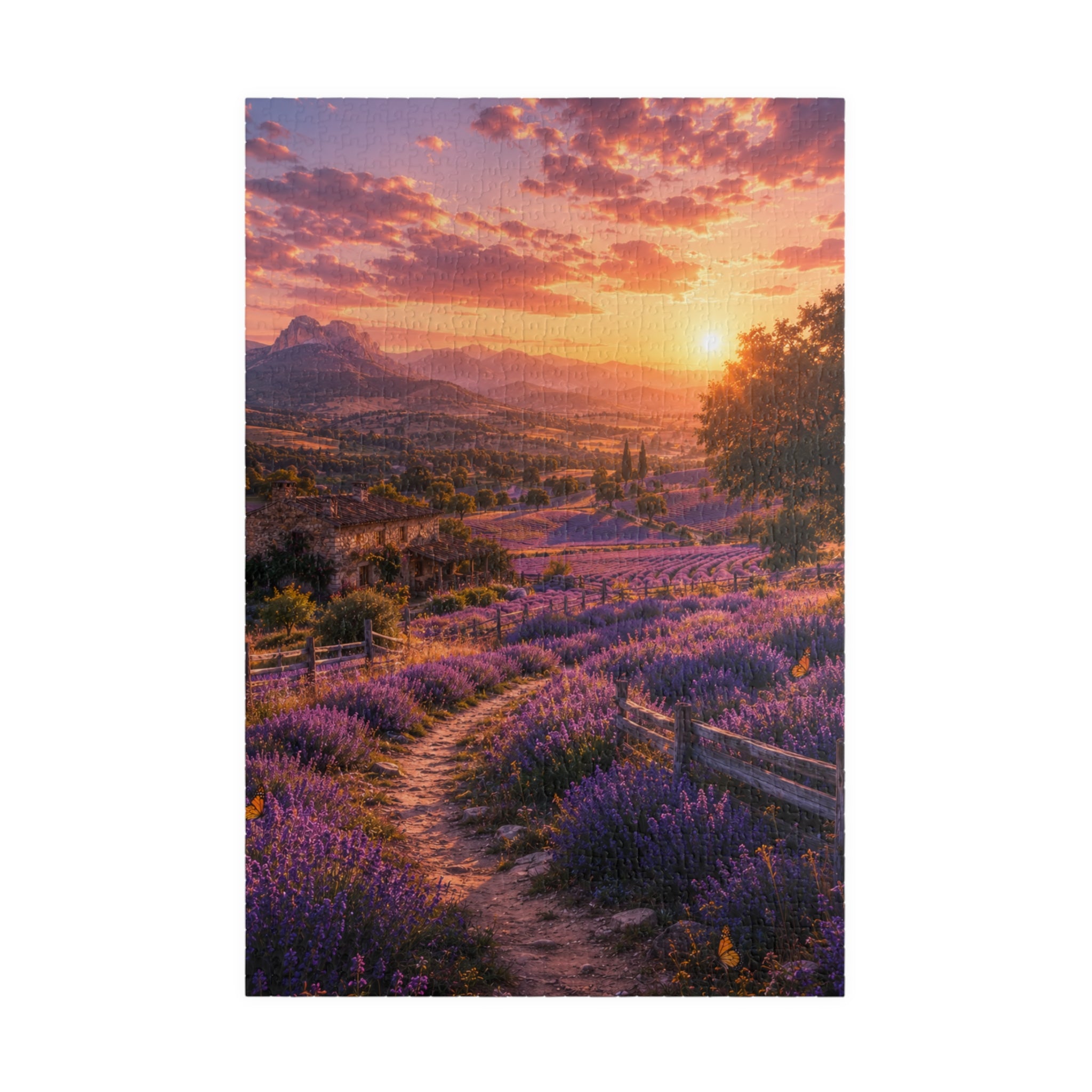 Lavender Sunset Puzzle — Scenic Landscape Jigsaw (110–1014 Pieces)