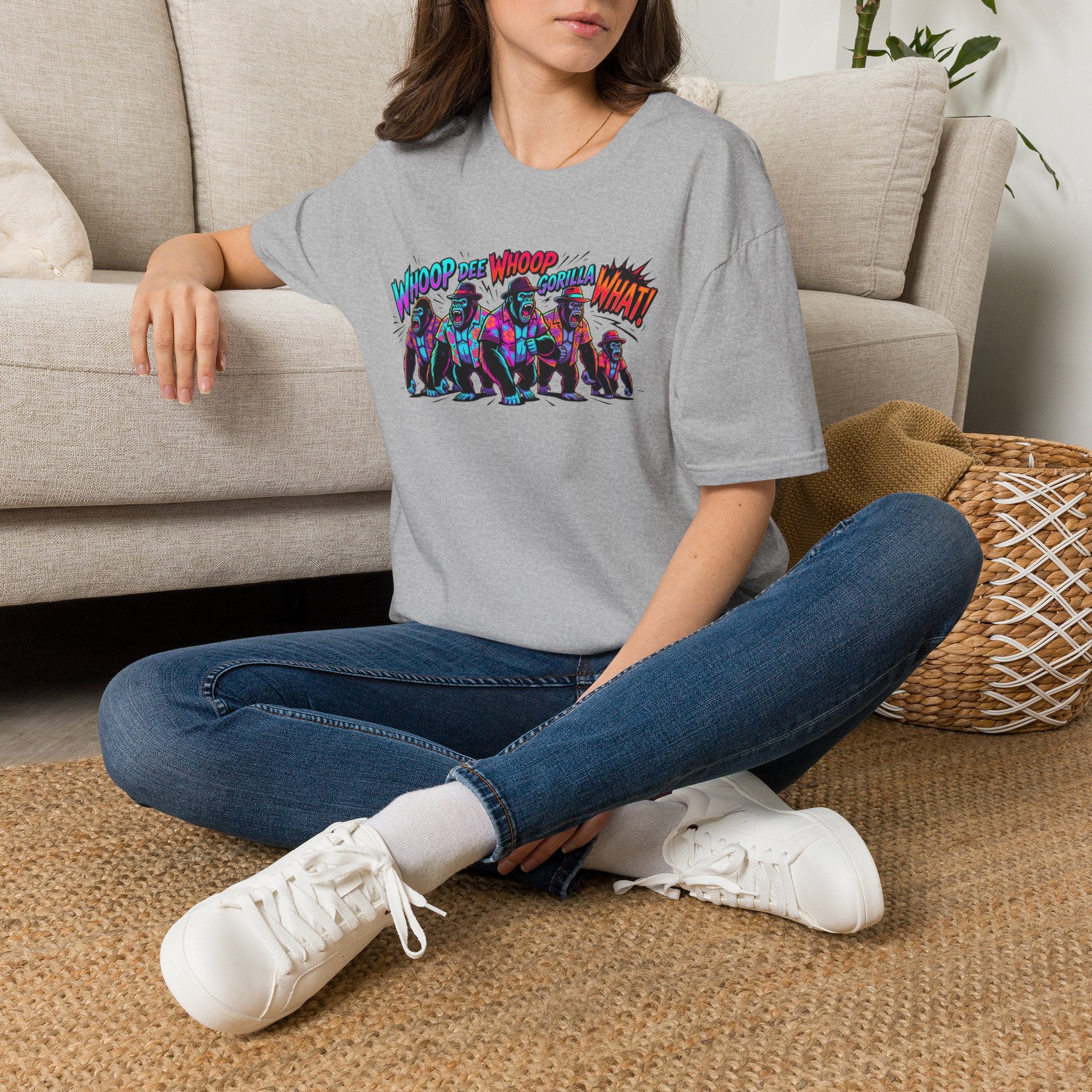 Gorilla Comic Pop Art T-Shirt — "Whoop Dee Whoop Gorilla What!" Graphic Tee
