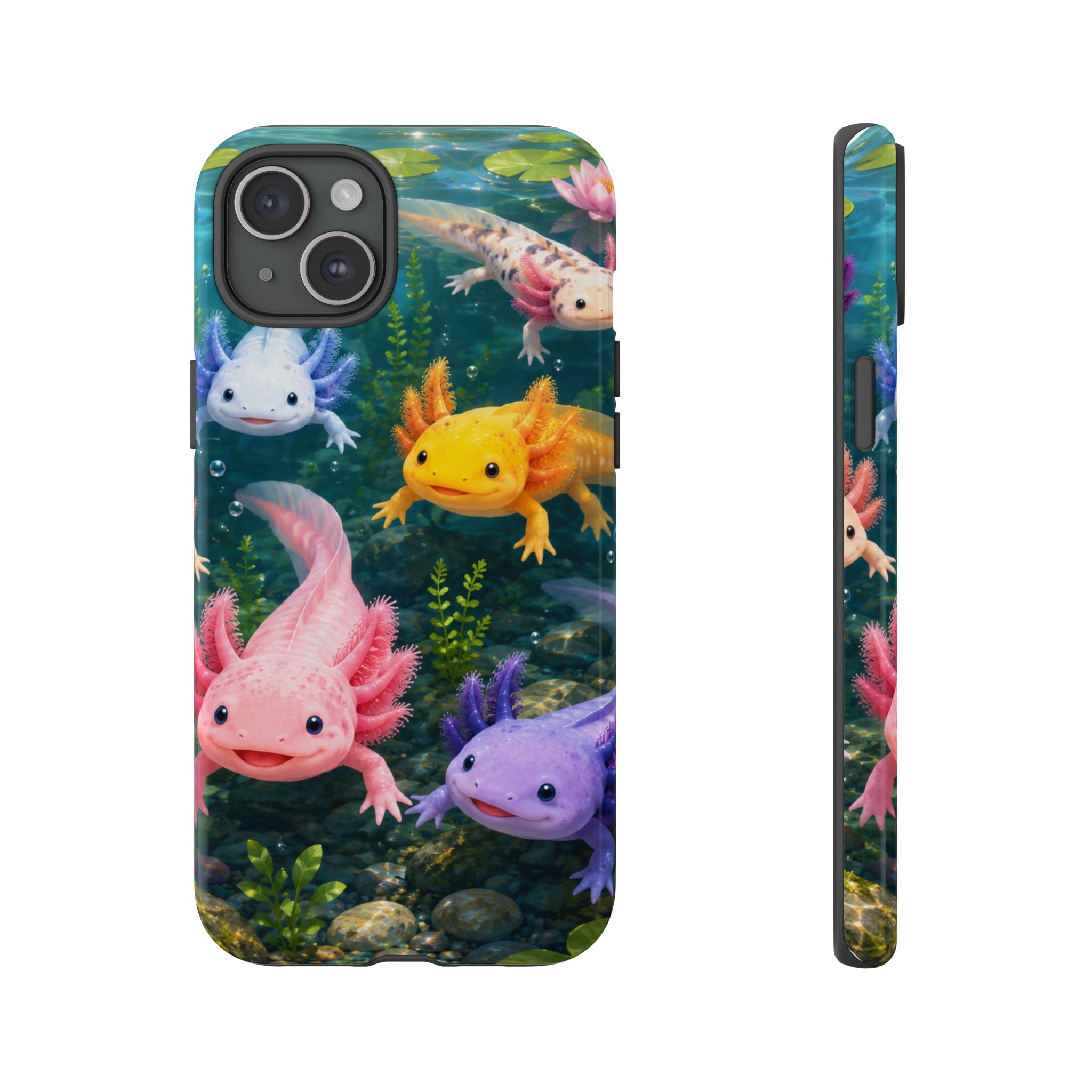 Tough Axolotl Phone Case — Cute Colorful Axolotl Waterproof Protective Phone Cover