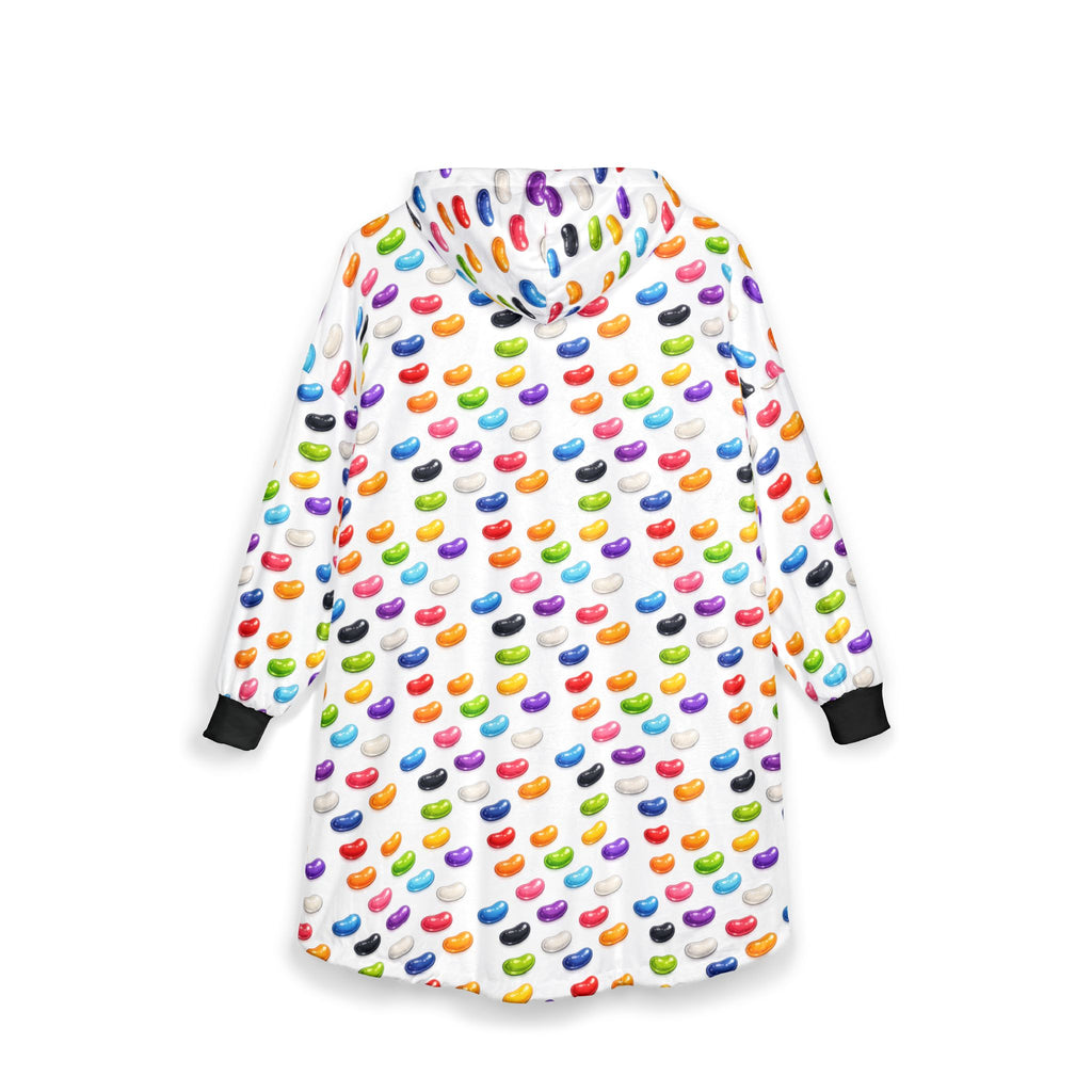 Rainbow Jellybean Hooded Blanket — Cozy Plush Hoodie Blanket for Kids & Adults