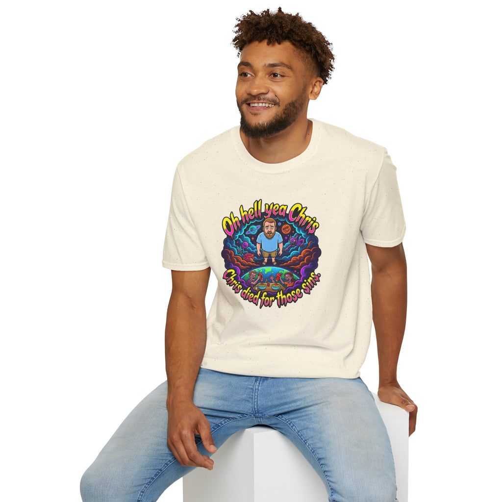T‑Shirt — “Oh Hell Yea Chris” Retro Psychedelic Graphic Tee