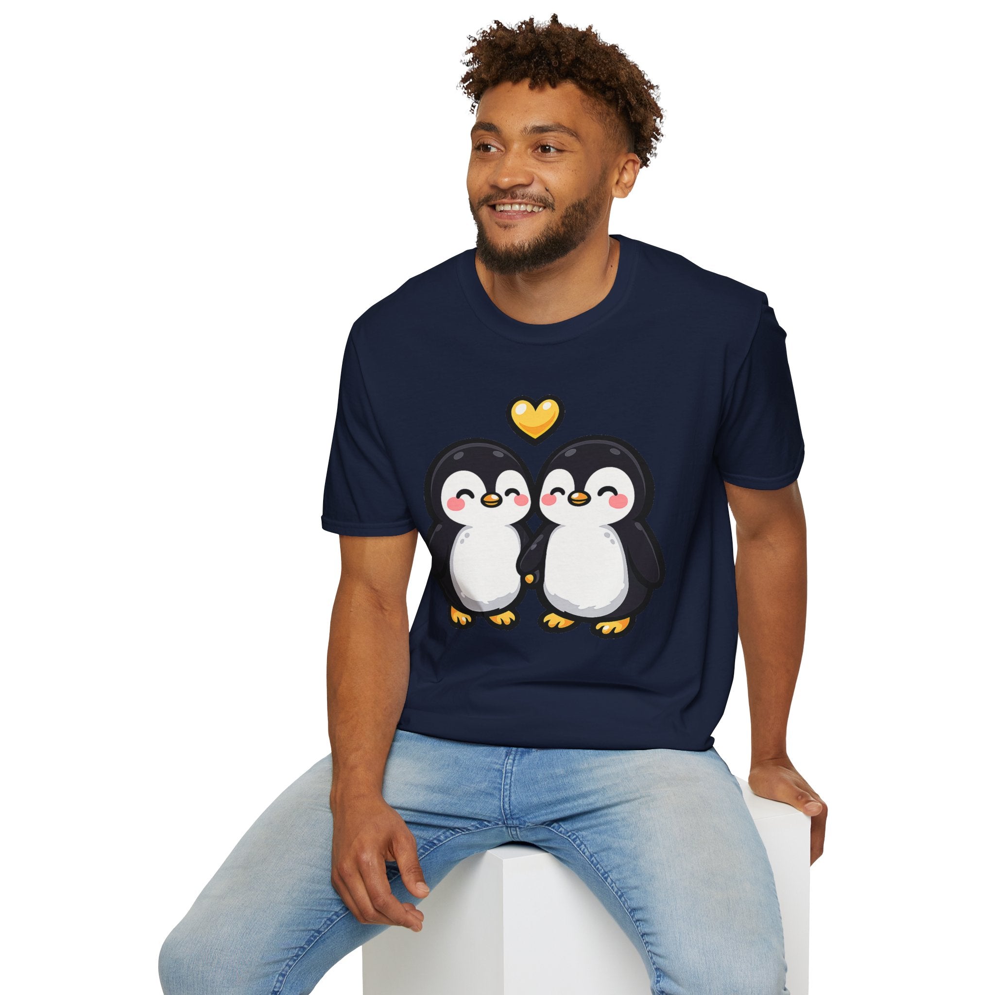 Cute Male Penguin Couple T-Shirt — Gift Tee
