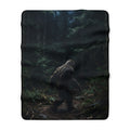 Bigfoot Forest Sherpa Blanket — Cozy Fleece Camping Throw