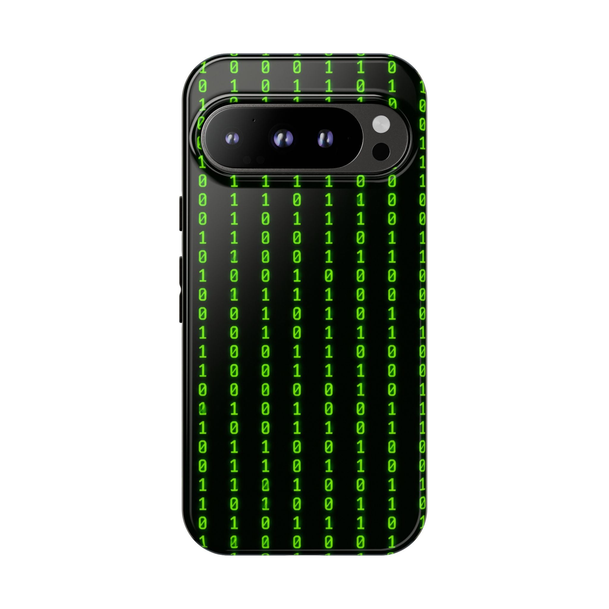 Coder Phone Case — Matrix Binary Code Green on Black Tough Case