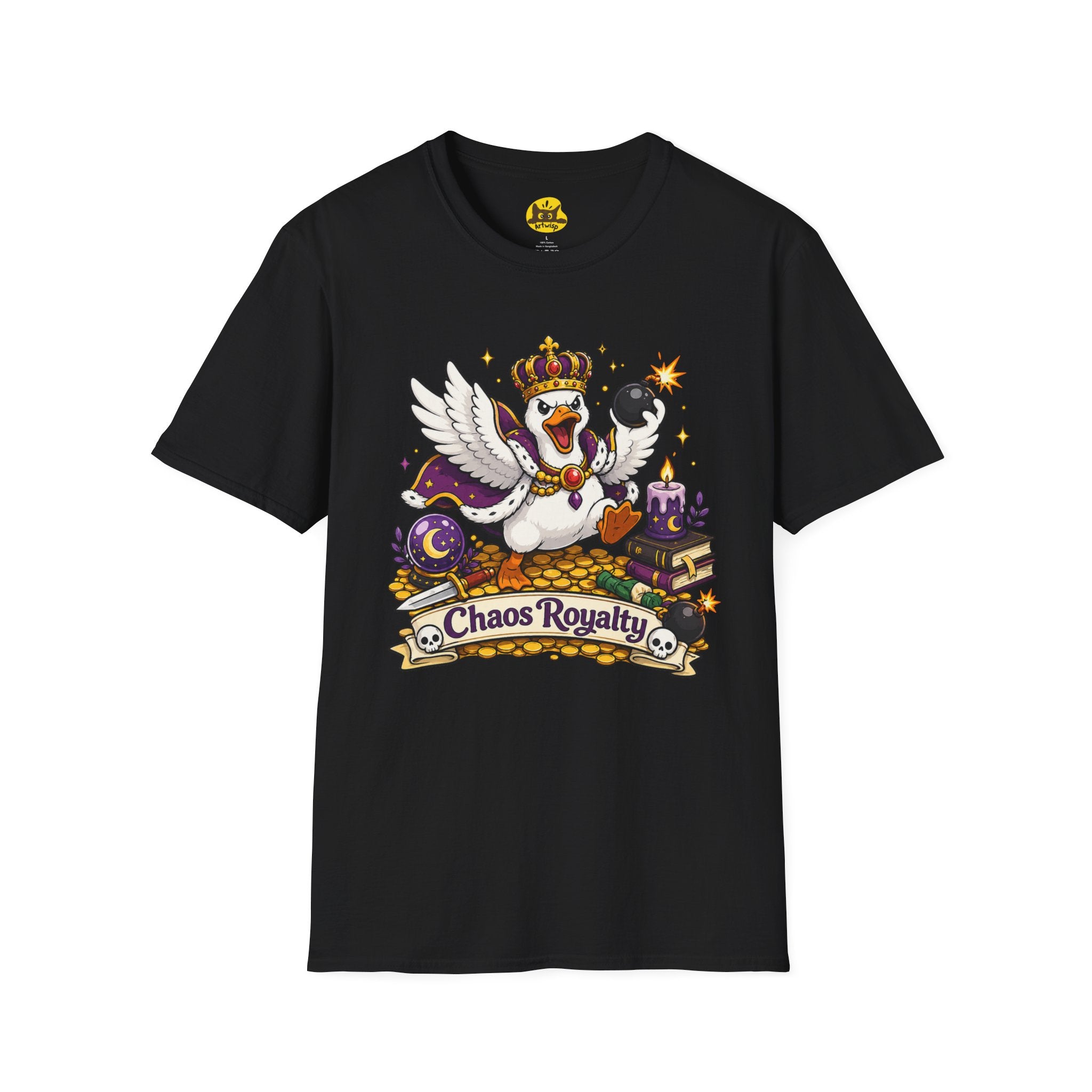 Chaos Royalty T-Shirt — Cute Crowned Goose Tee