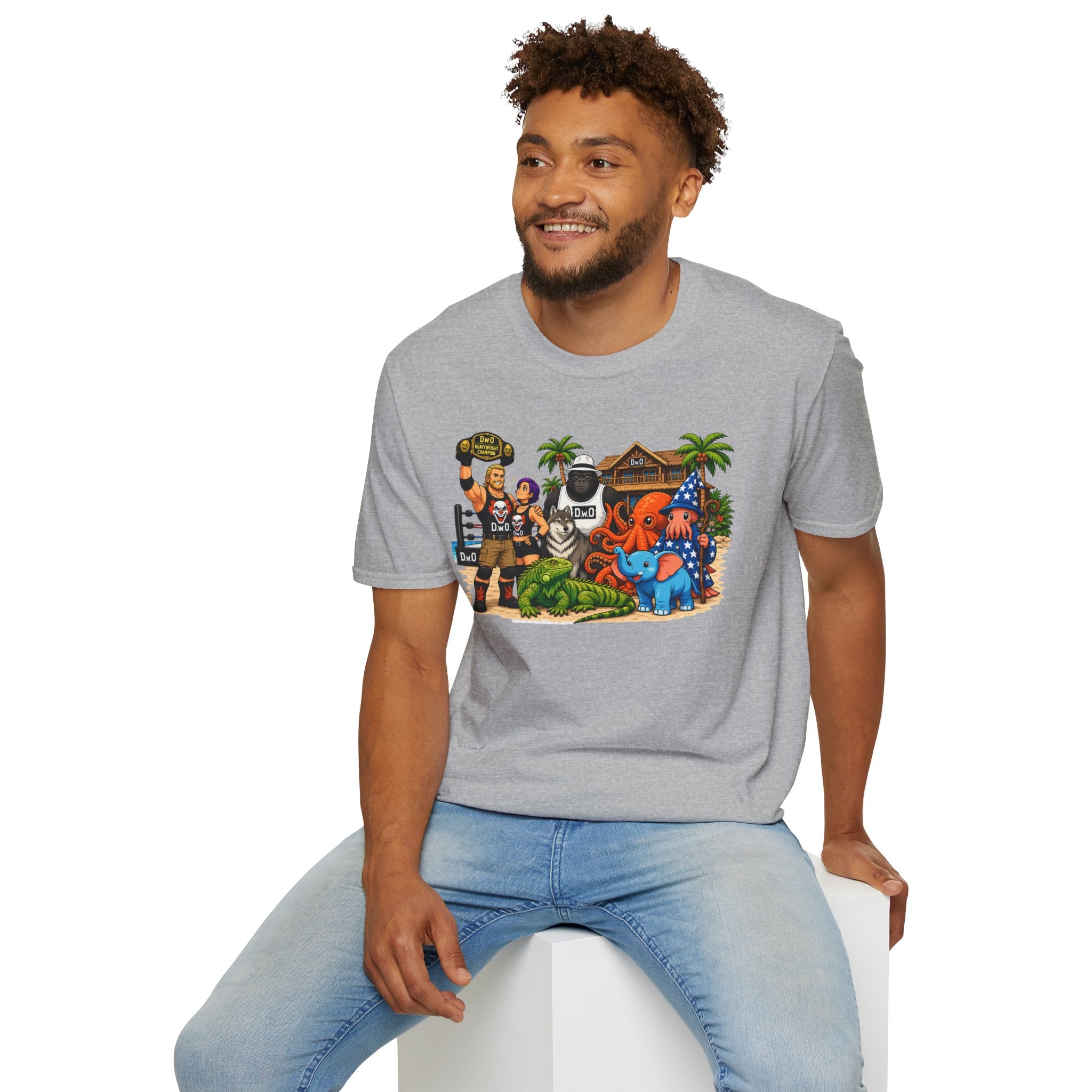 Funny T-Shirt — Wild Wrestling Mascot Crew Gift Tee