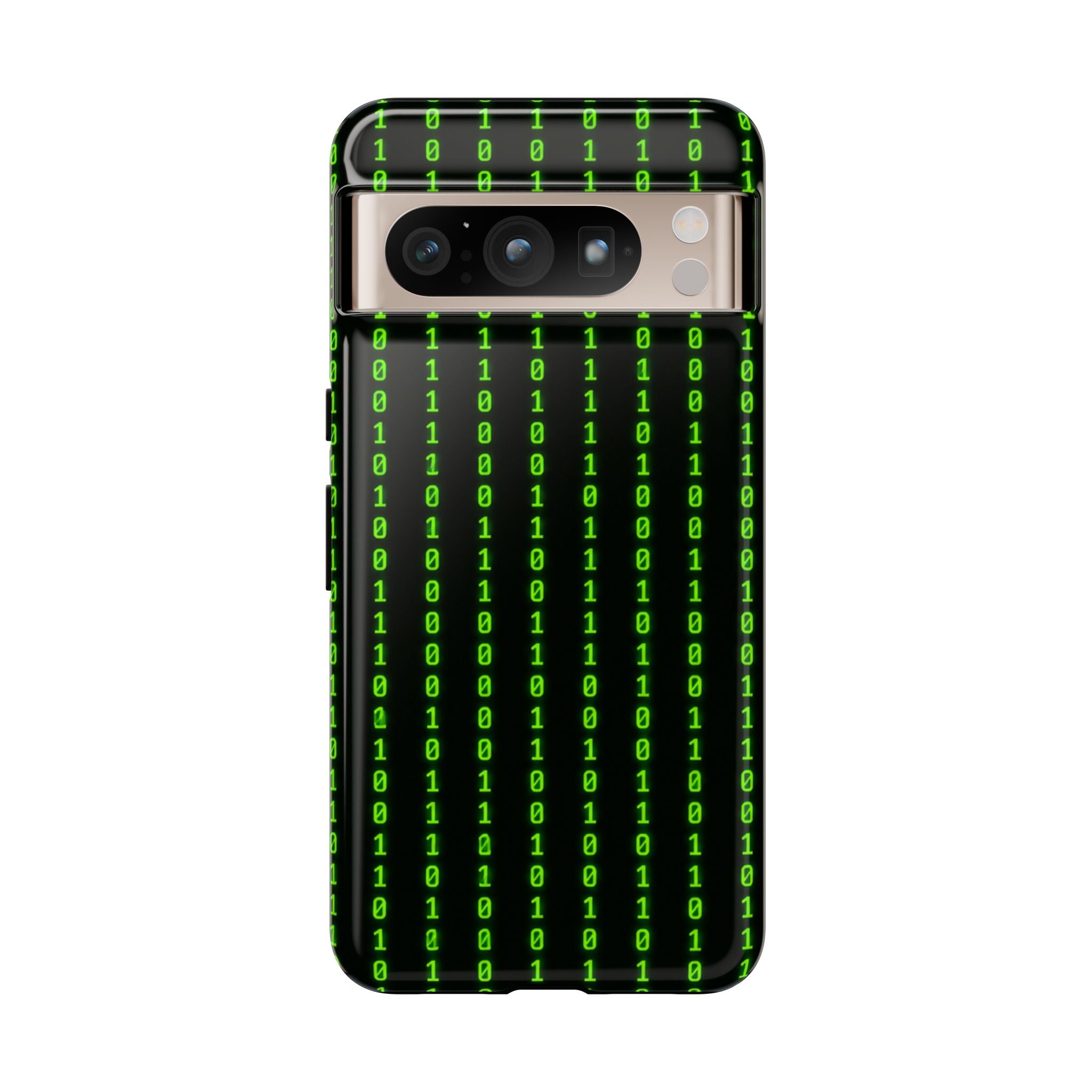 Coder Phone Case — Matrix Binary Code Green on Black Tough Case