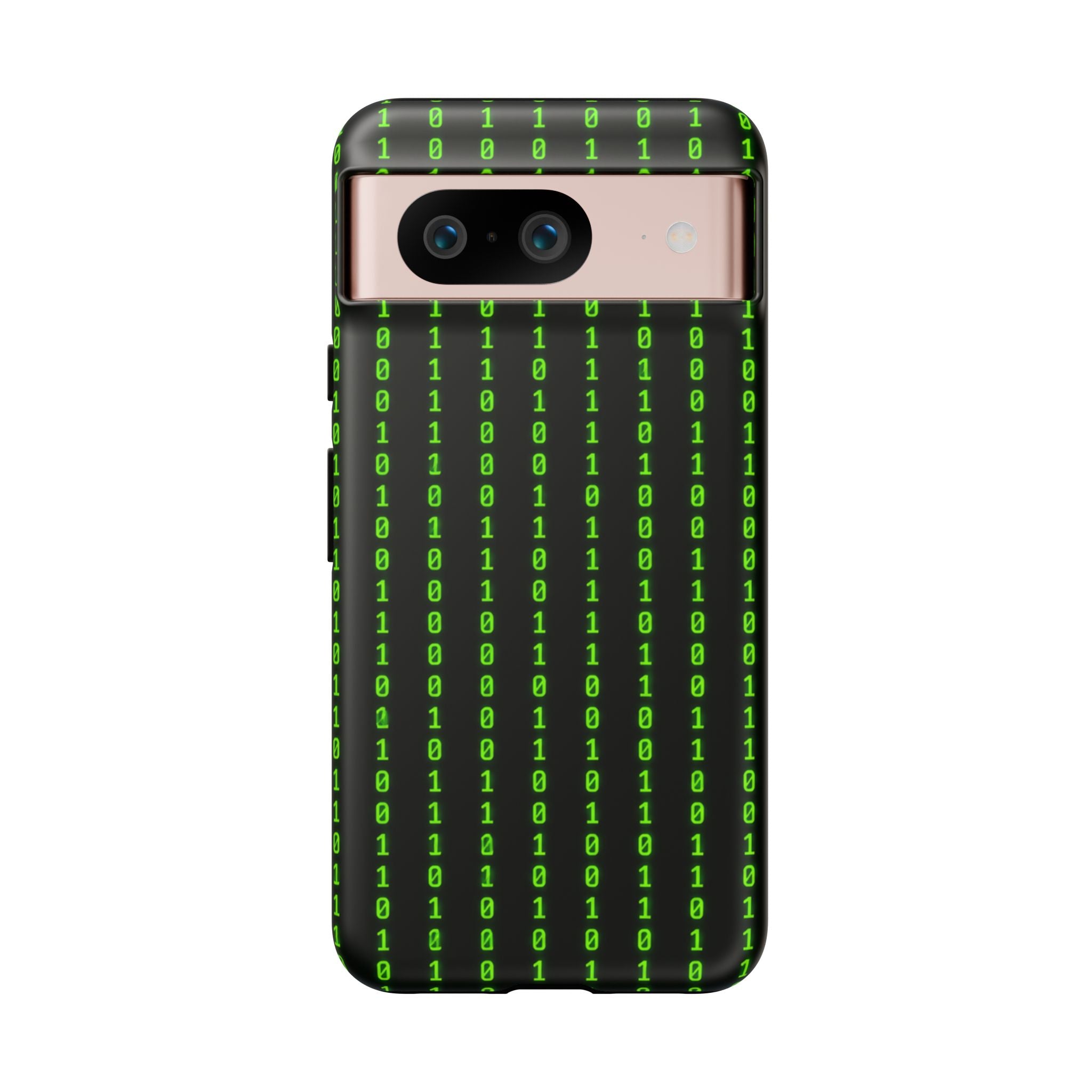 Coder Phone Case — Matrix Binary Code Green on Black Tough Case