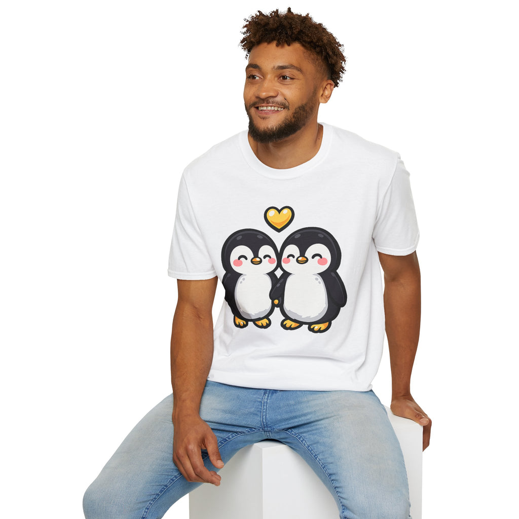 Cute Male Penguin Couple T-Shirt — Gift Tee