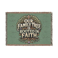 Customizable Woven Blanket — "Our Family Tree Is Rooted in Faith" Throw