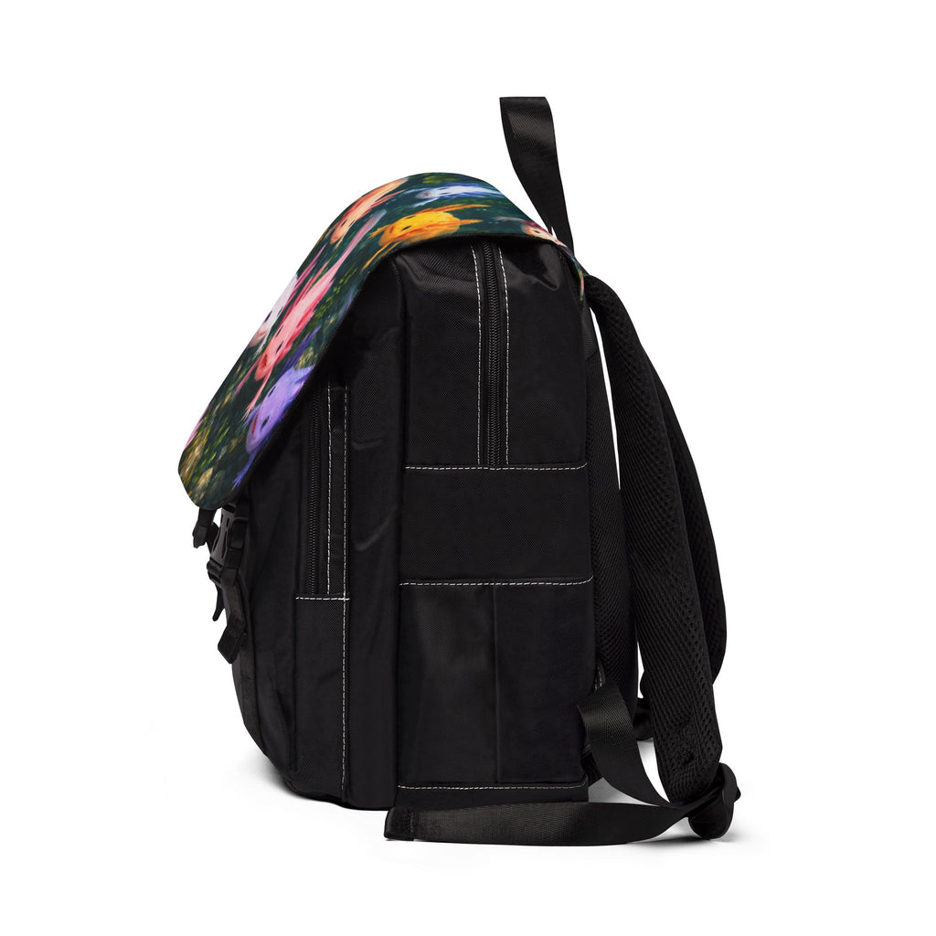 Axolotl Garden Pond Shoulder Backpack — Colorful Cute Amphibian Shoulder Backpack