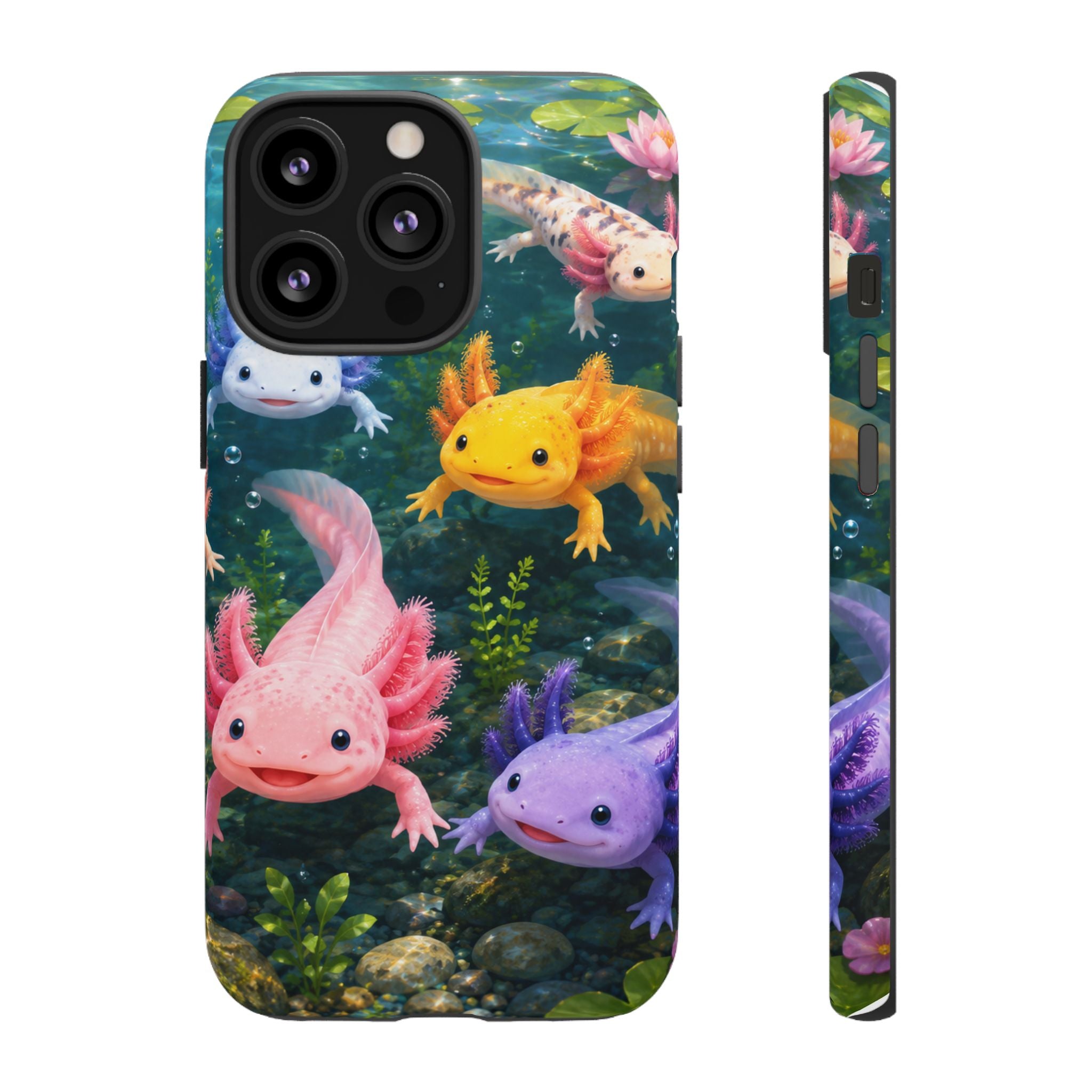 Tough Axolotl Phone Case — Cute Colorful Axolotl Waterproof Protective Phone Cover