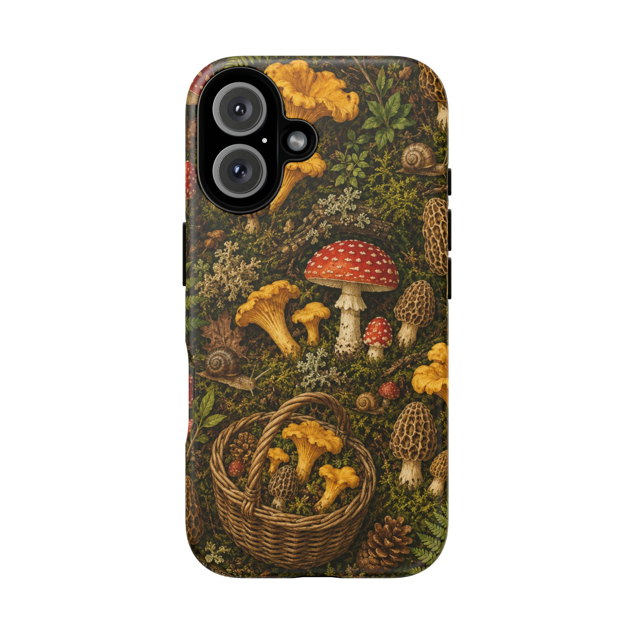 Mushroom Forage Phone Case — Vintage Forest Wild Mushroom Pattern
