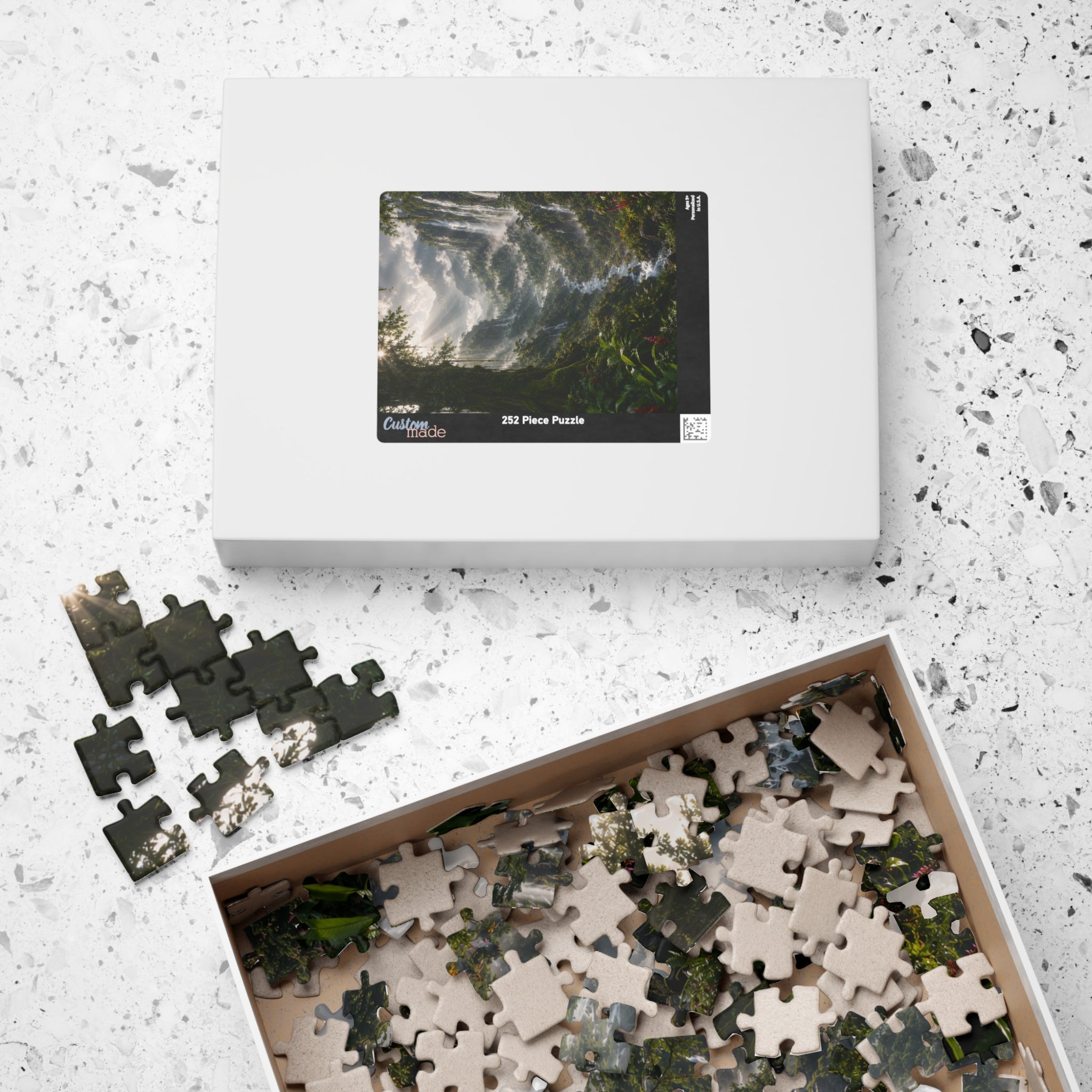 Mystic Waterfall Landscape Puzzle — Scenic Nature Jigsaw (110/252/520/1014 pc)