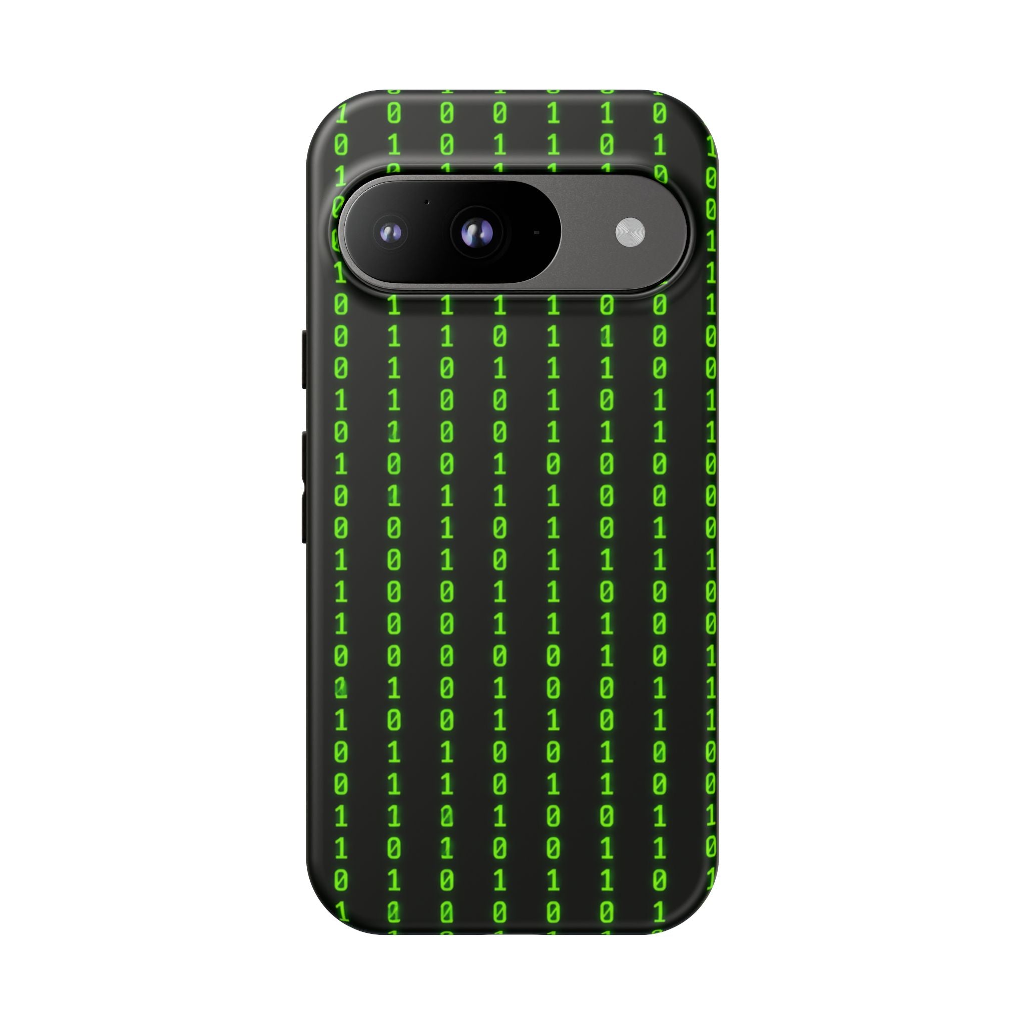 Coder Phone Case — Matrix Binary Code Green on Black Tough Case