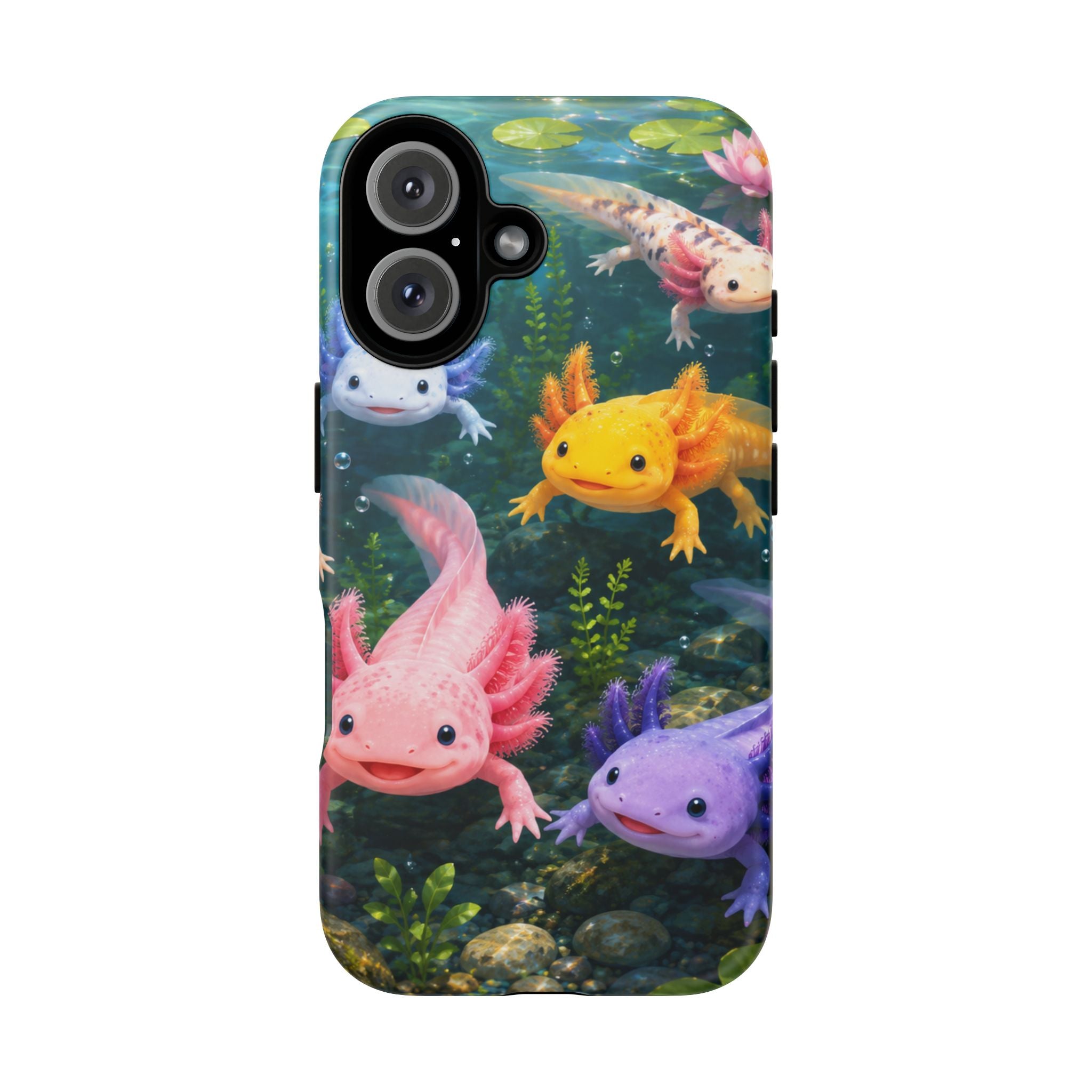 Tough Axolotl Phone Case — Cute Colorful Axolotl Waterproof Protective Phone Cover