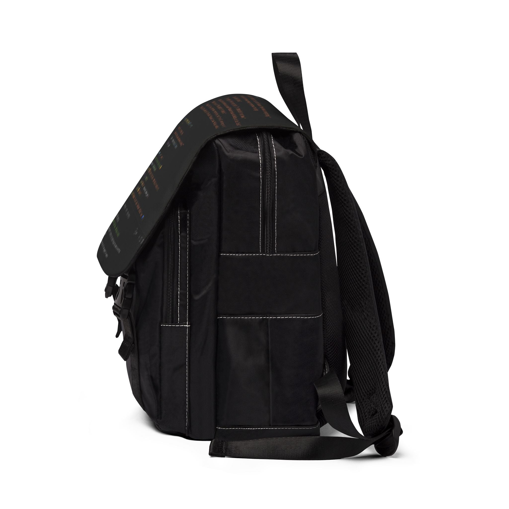 Coder Dad Shoulder Backpack — Black Programming Code Print