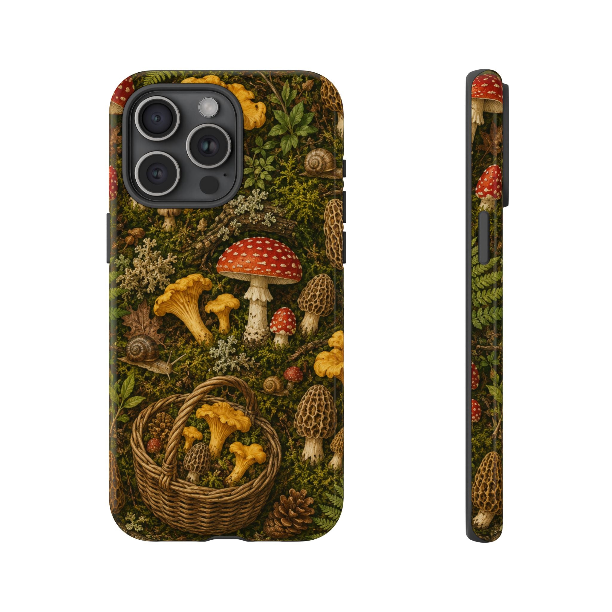 Mushroom Forage Phone Case — Vintage Forest Wild Mushroom Pattern