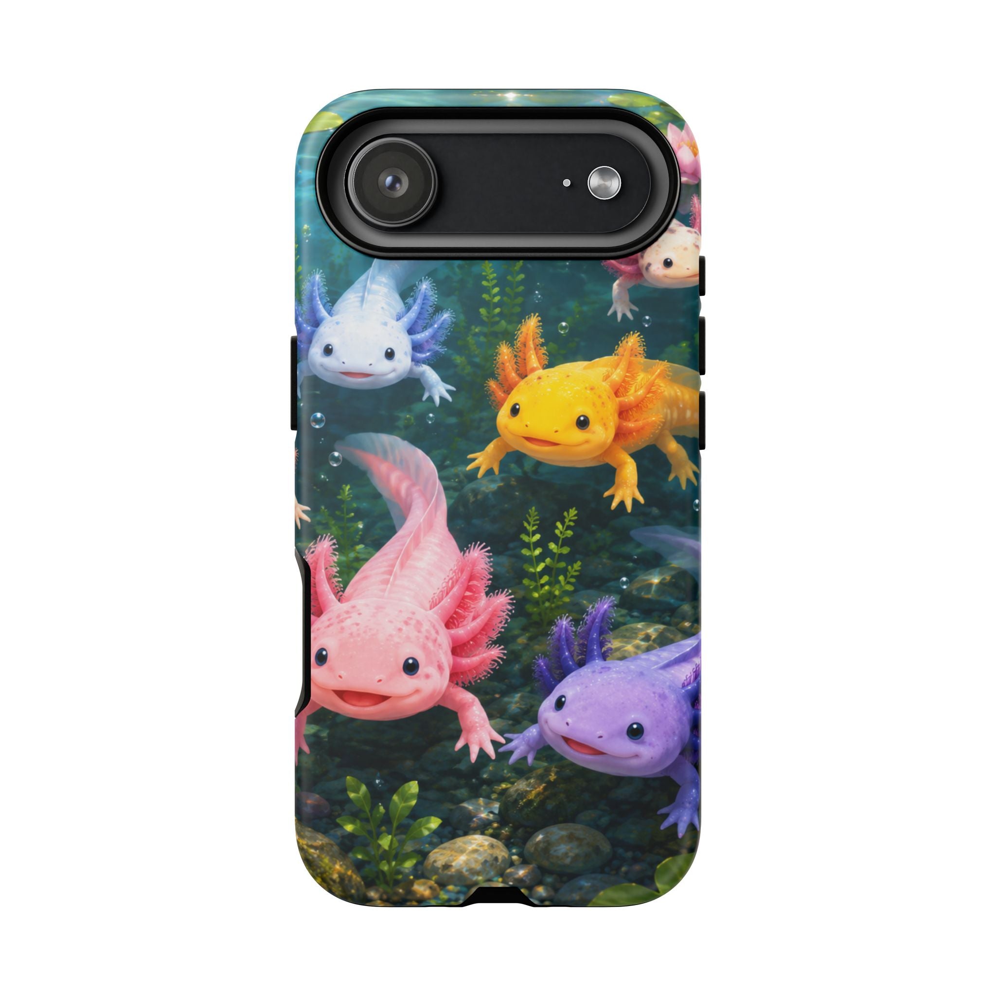 Tough Axolotl Phone Case — Cute Colorful Axolotl Waterproof Protective Phone Cover