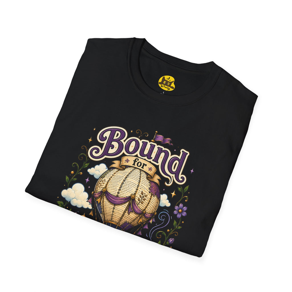Adventure T-Shirt — “Bound for Adventure” Hot Air Balloon Travel Tee