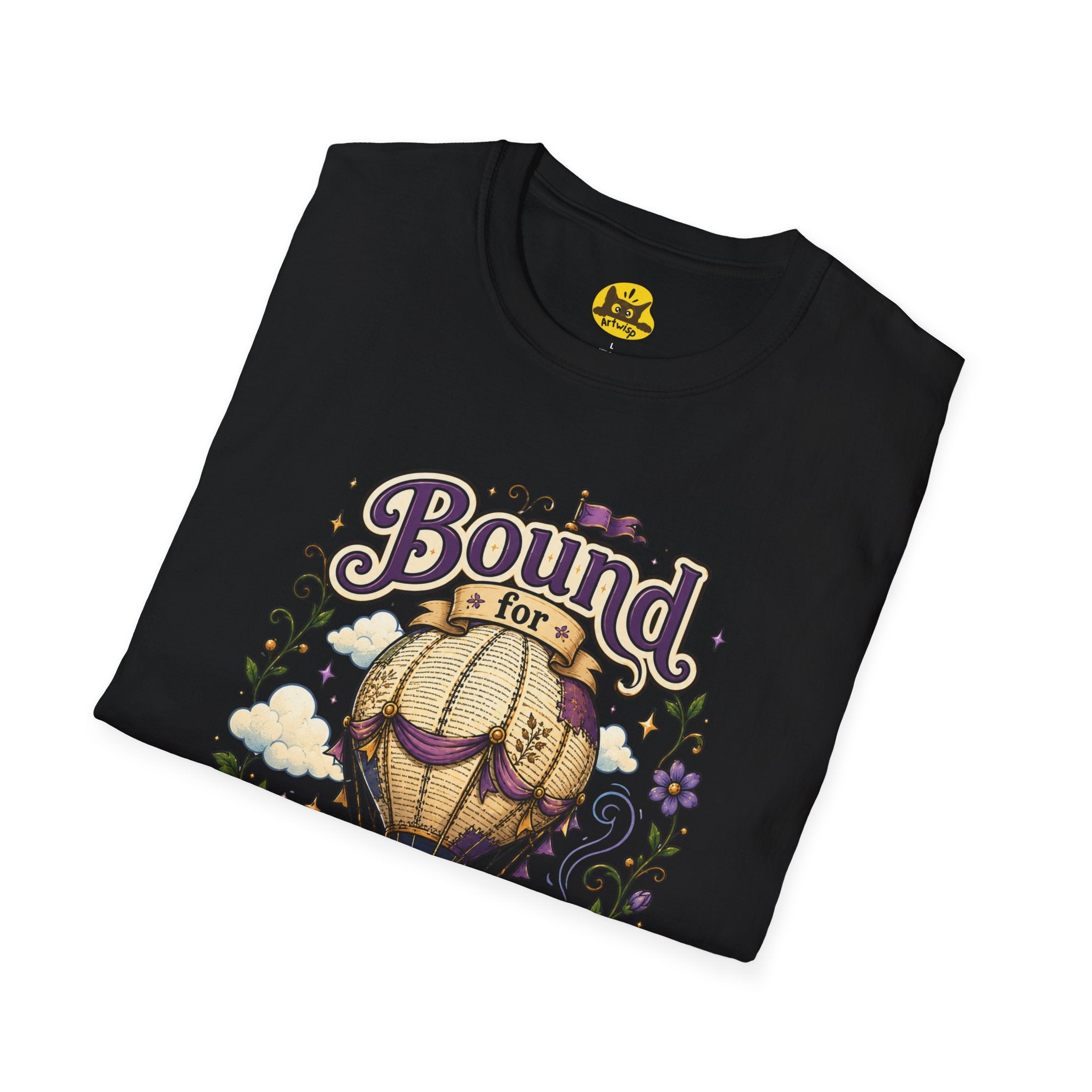 Adventure T-Shirt — “Bound for Adventure” Hot Air Balloon Travel Tee