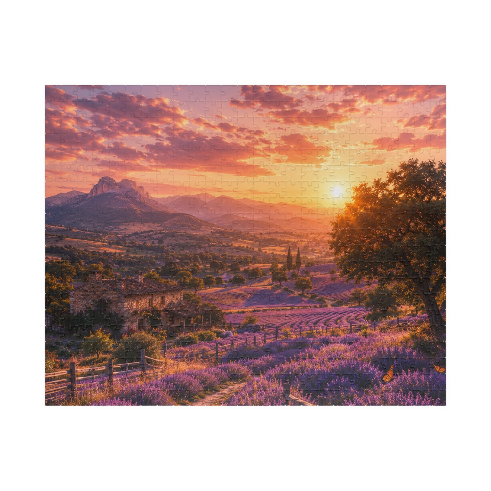 Lavender Sunset Puzzle — Scenic Landscape Jigsaw (110–1014 Pieces)