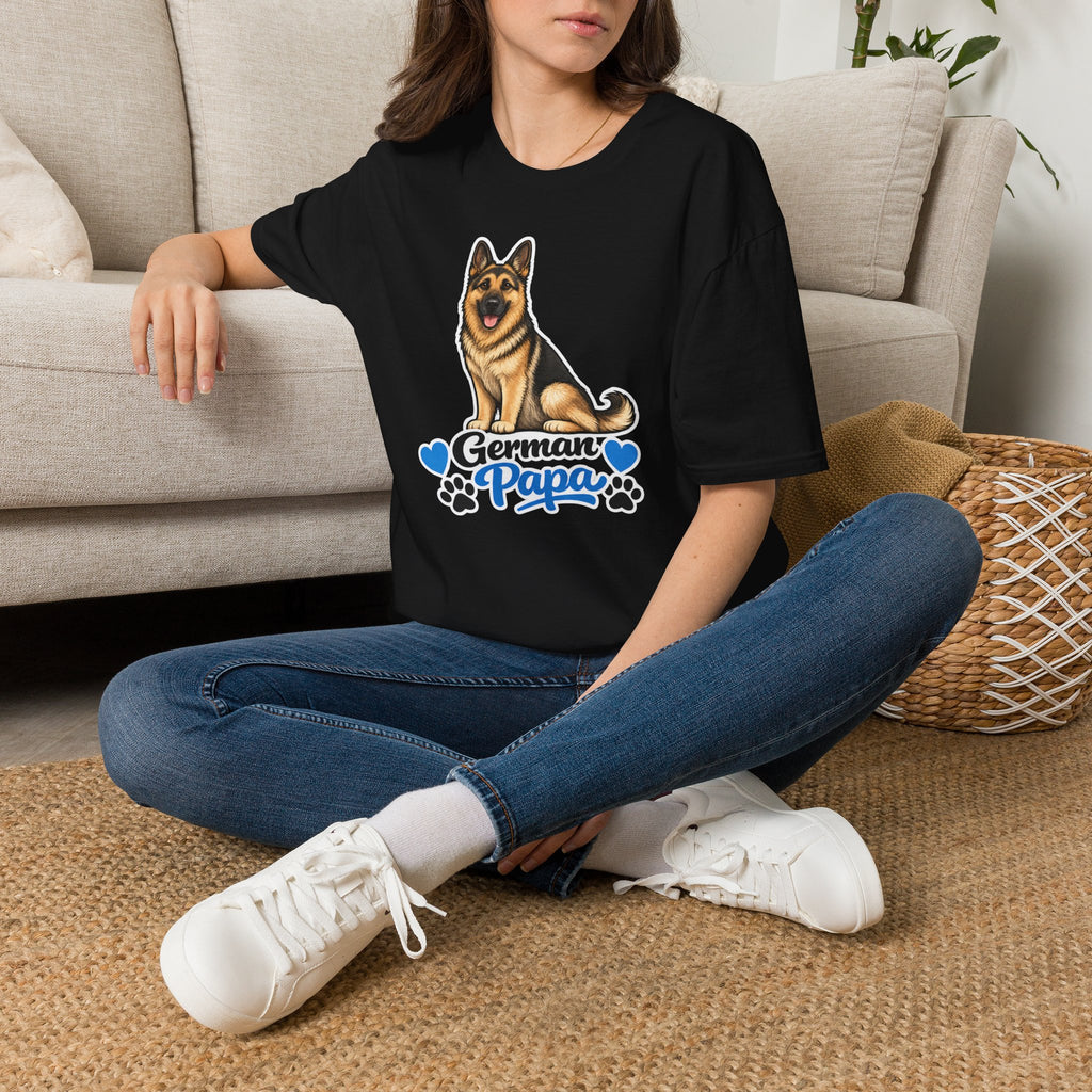 German Shepherd T-Shirt — "German Papa" Dog Dad Tee