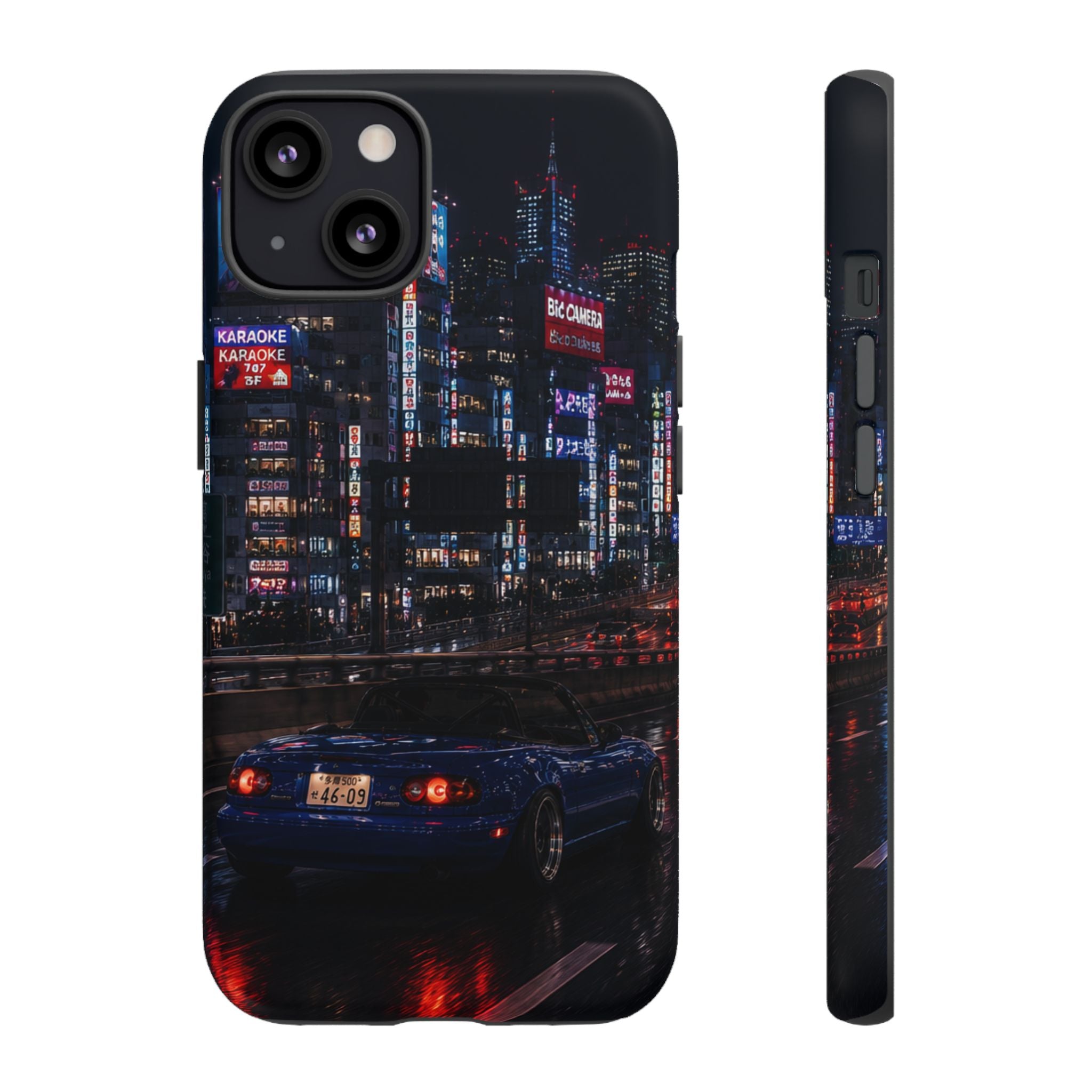 Tokyo Phone Case - Neon City Night Racer (Protective Tough Case)