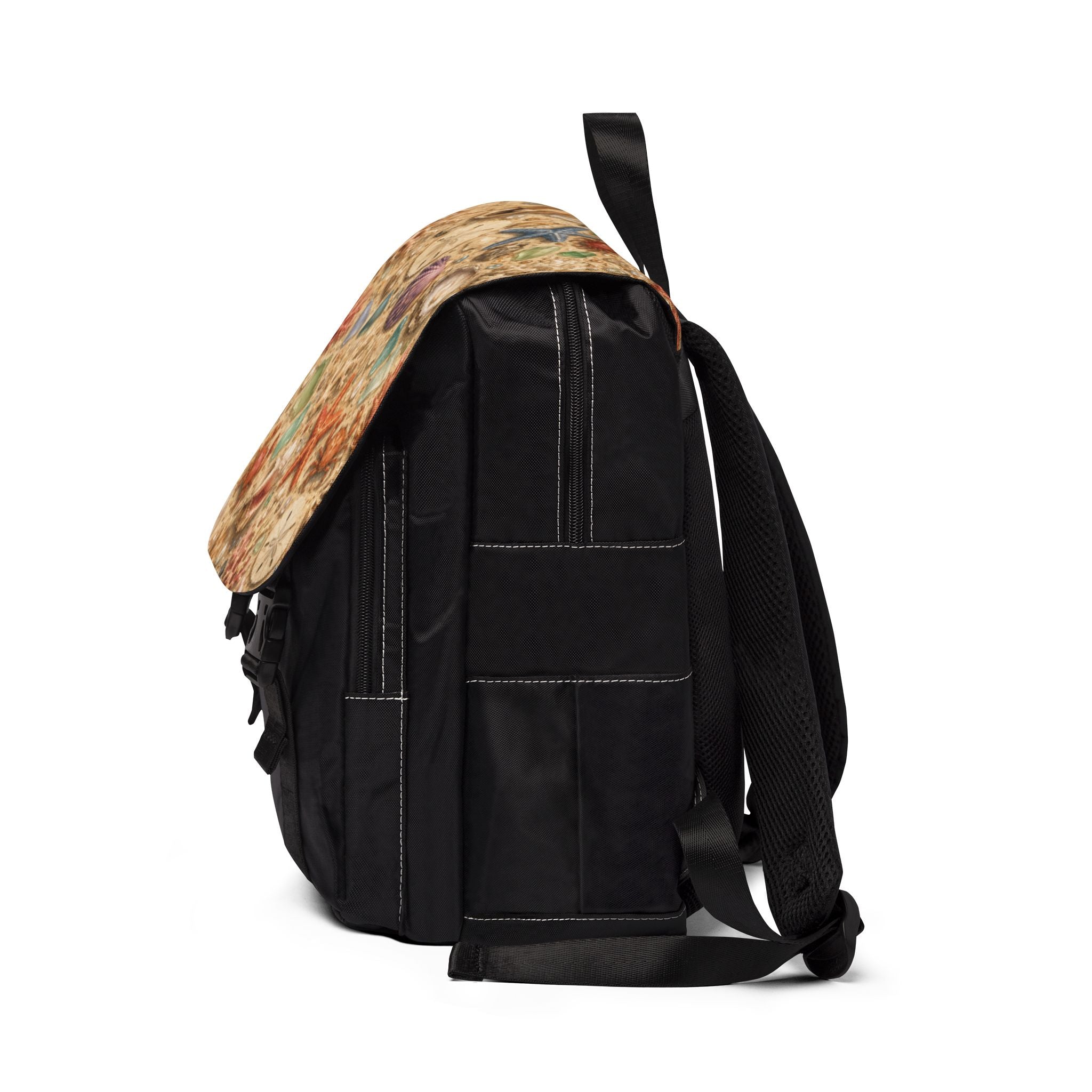 Beach Shells Shoulder Backpack — Coastal Sand & Sea Glass Casual Shoulder Bag