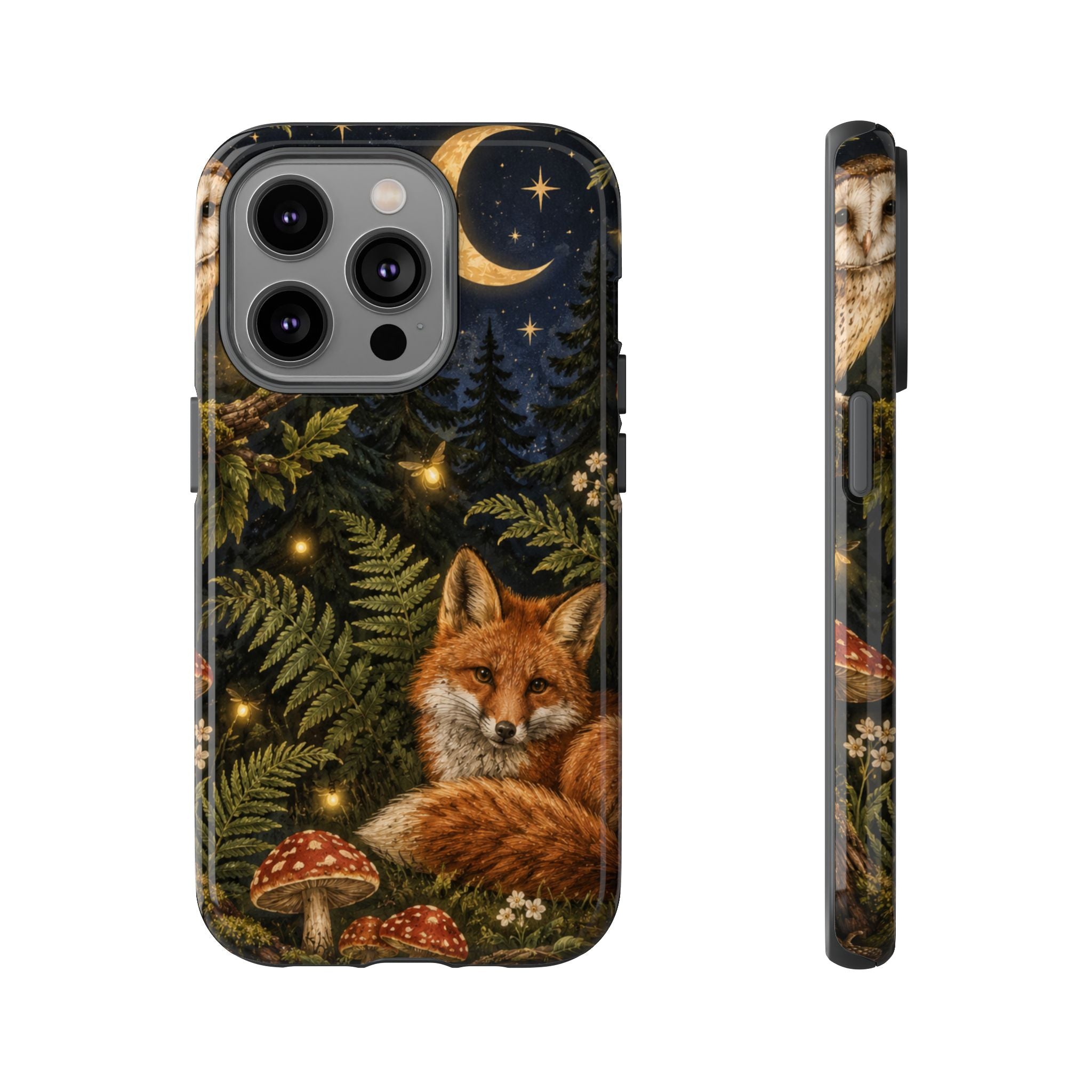 Fox Forest Tough Phone Case — Moonlit Woodland Protective Phone Cover