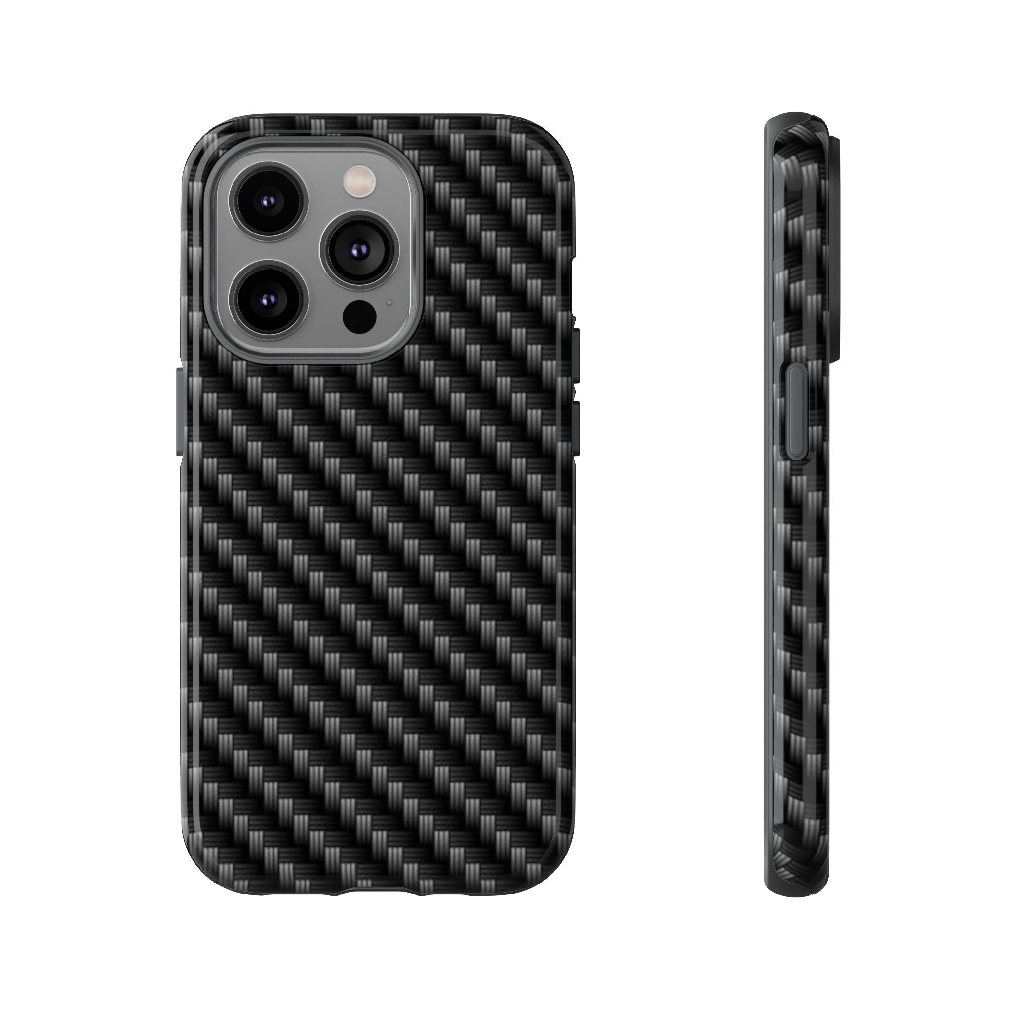 Carbon Fiber Pattern Tough Phone Case - Slim Protective Phone Cover